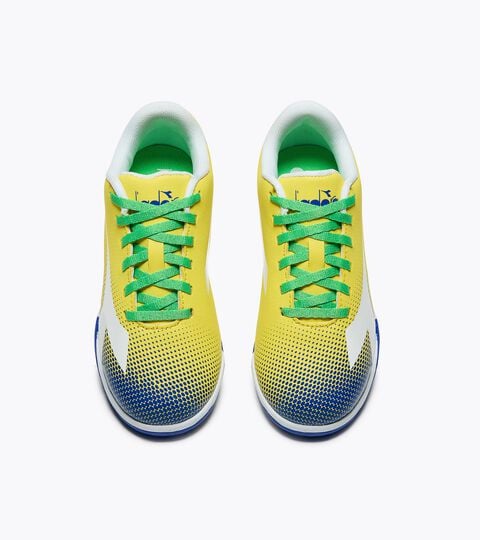 Bota de f&uacute;tbol sala para superficies sint&eacute;ticas - Ni&ntilde;os y ni&ntilde;as PICHICHI 9 JR TF GIALLO SOLE /BCO/BLU REALE - Diadora