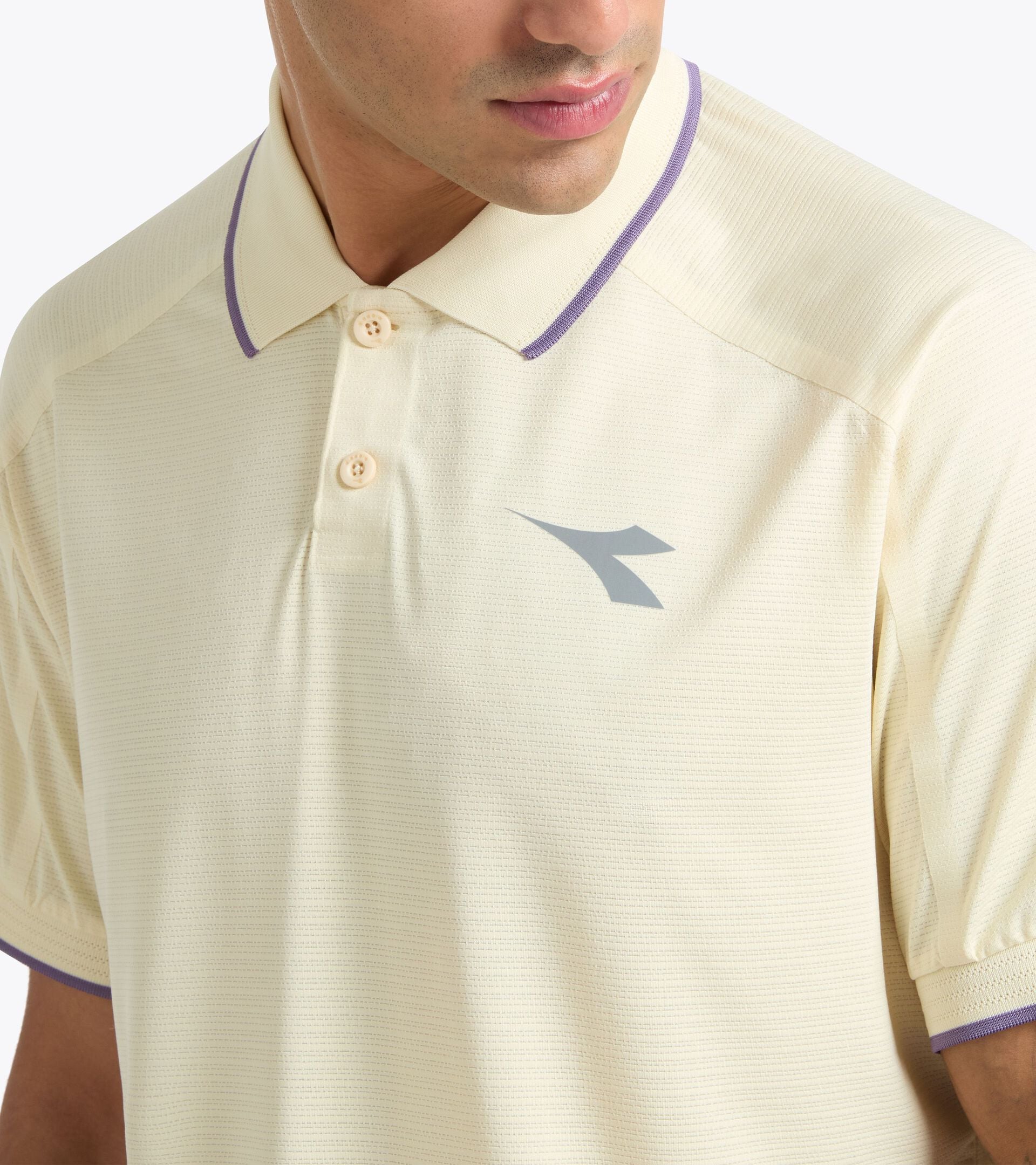 Tennis Polo Shirt with FIBRAZERO Technology - Racing - Men&rsquo;s SS POLO FIBRAZERO BEIGE SHIFTY - Diadora
