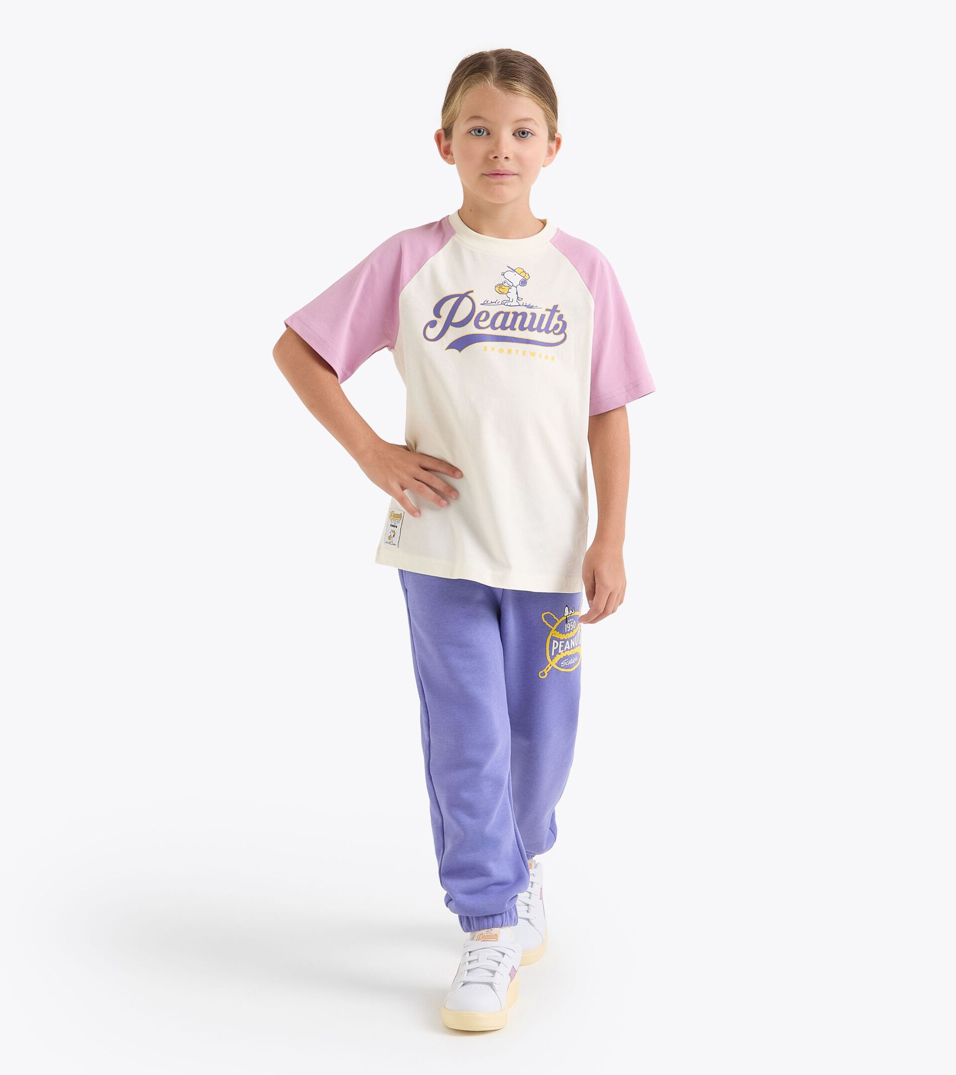 Peanuts college-style t-shirt - Kids - All-gender JU. T-SHIRT SS PEANUTS VIOLET MIST - Diadora