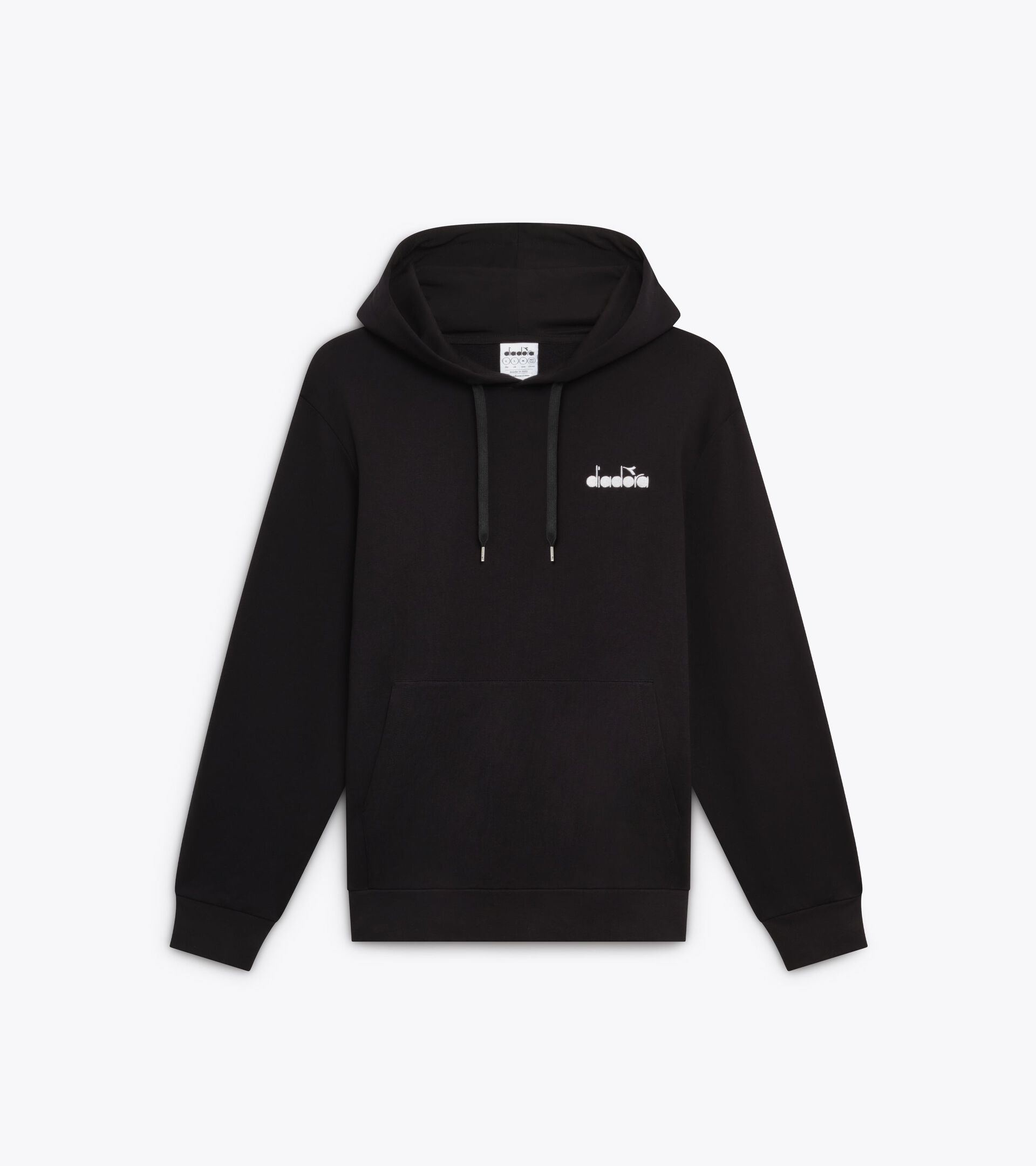Color block hoodie - All-Gender HOODIE LOGO BLACK/SUPERWHITE - Diadora