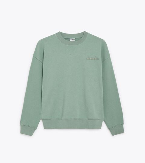 SWEATSHIRT CREW ATHL. LOGO, ICEBERG GREEN Sweatshirt - Gender Neutral SWEATSHIRT CREW ATHL. LOGO ICEBERG GREEN - Diadora