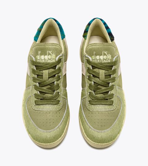 MI BASKET LOW ALASKA WN, SAGE GREEN Heritage leather sneaker - Women’s MI BASKET LOW ALASKA WN SAGE GREEN - Diadora