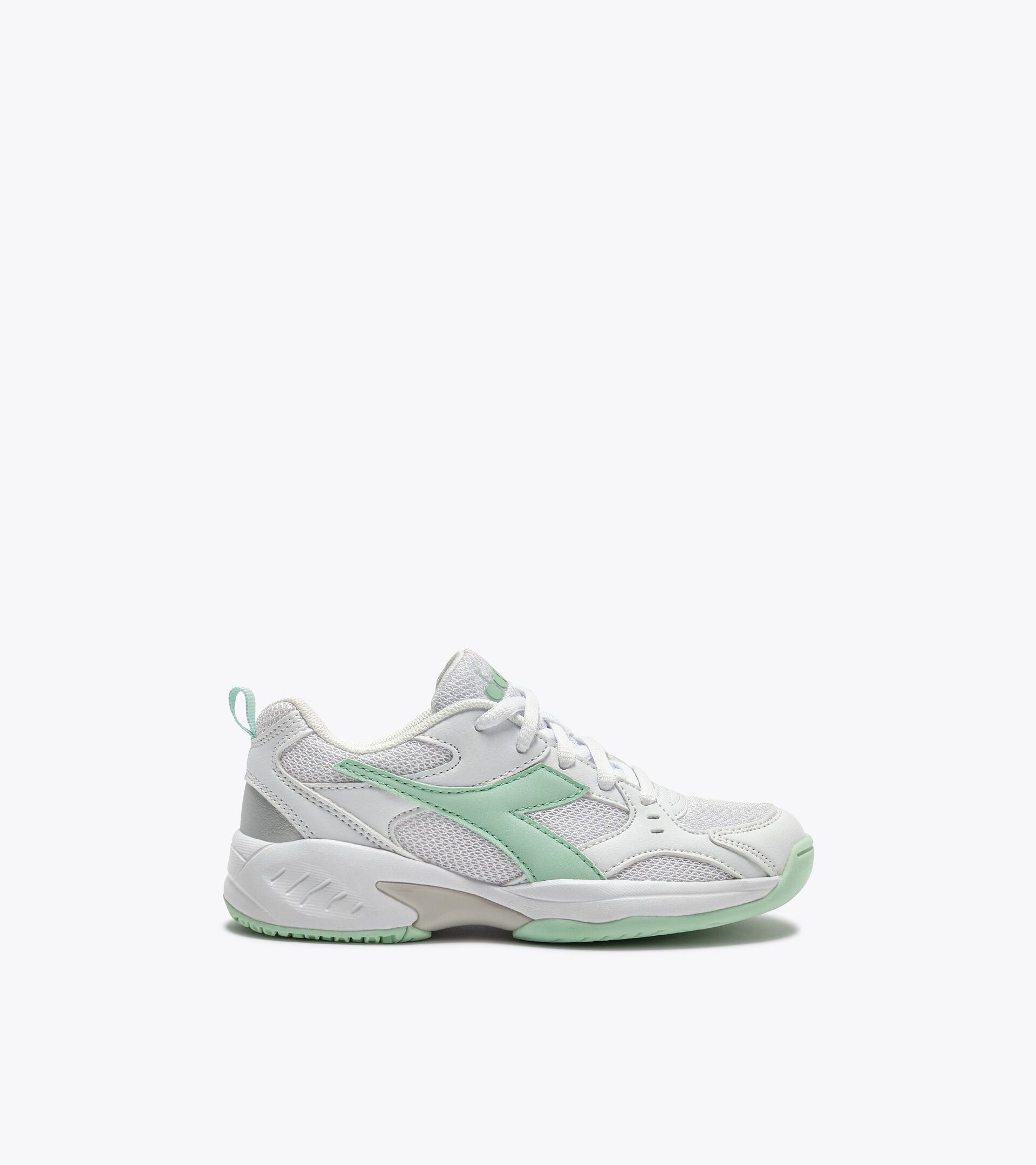 Tennis shoe for firm grounds or clay courts - Entry level - Kids
 S. CHALLENGE 6 SL JR WHITE/BAY - Diadora