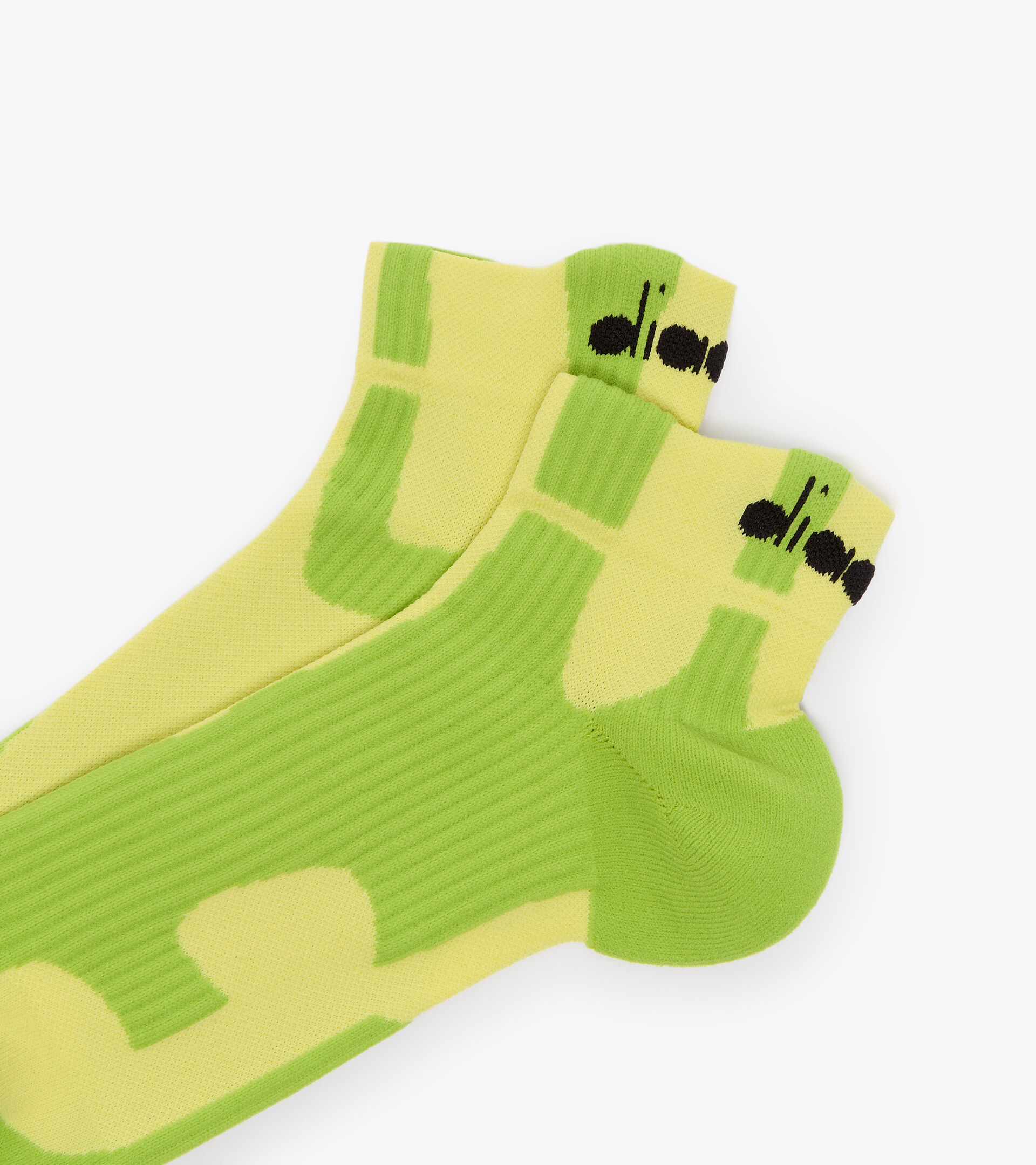 Unisex Running Socks CUSHION QUARTER SOCKS LIME GREEN - Diadora