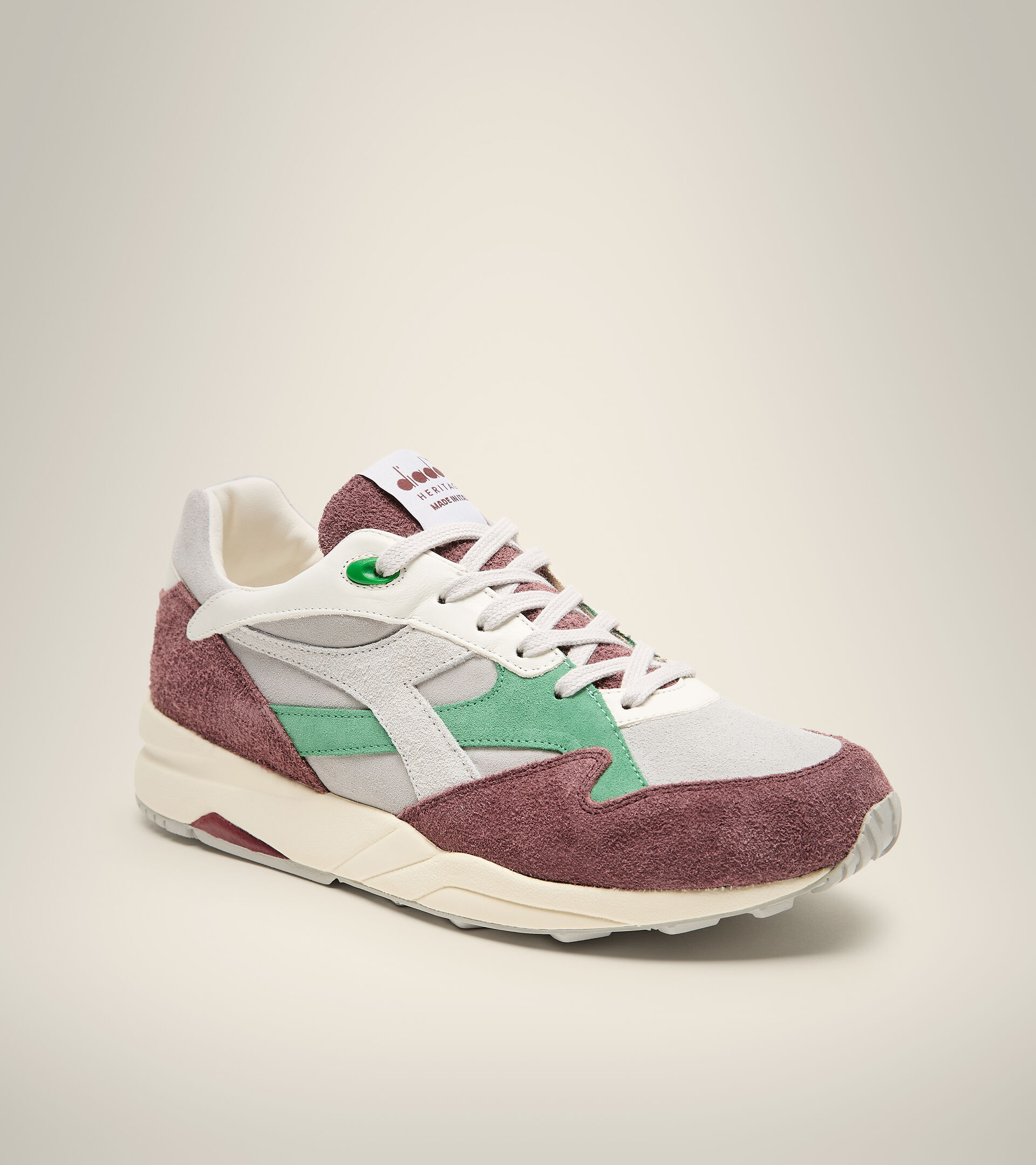 Made in Italy Heritage Shoe - Unisex ECLIPSE ITALIA RADICCHIO WHITE SAND - Diadora
