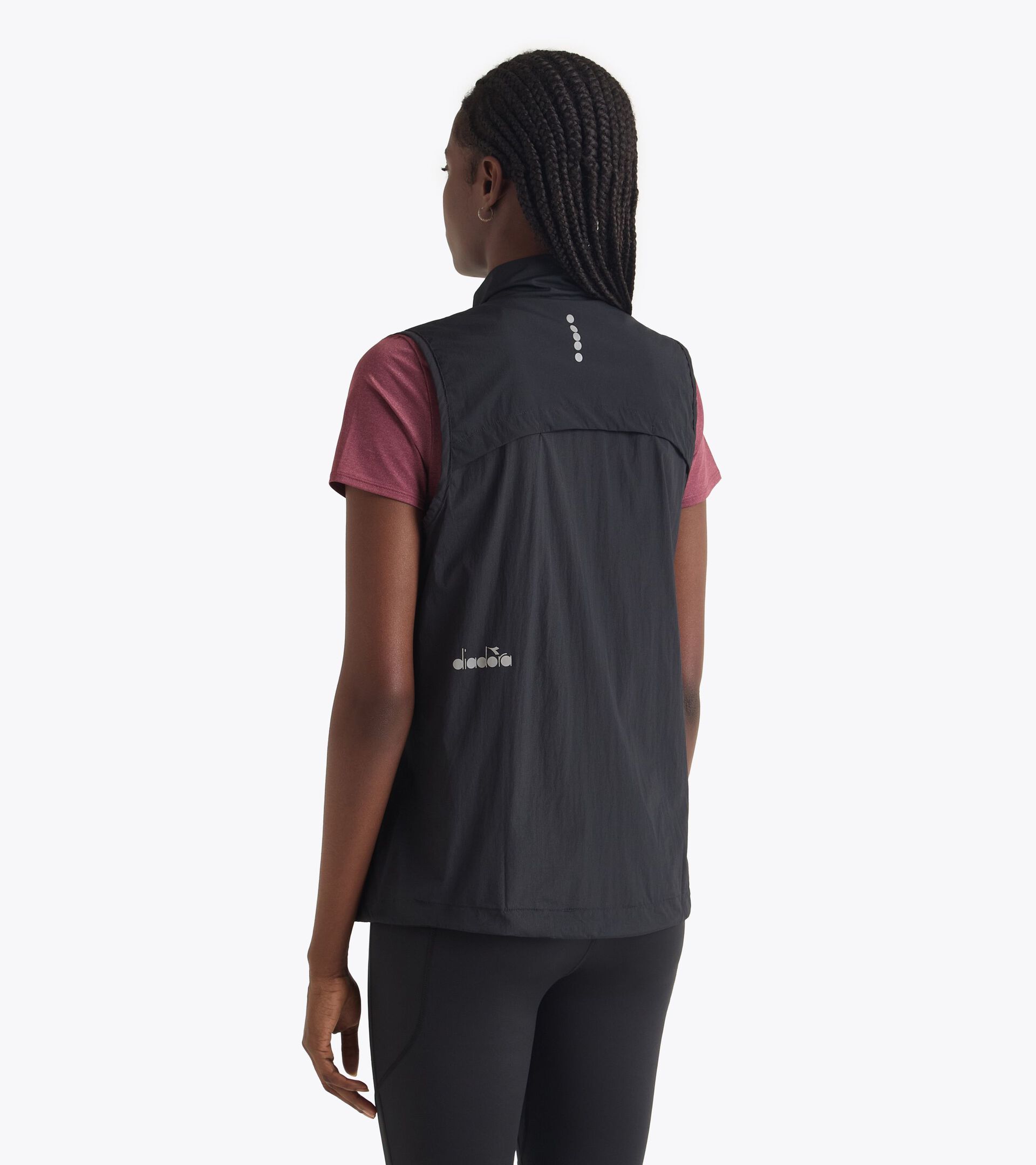 Chaleco cortavientos plegable§Running§Mujer L. WINDBREAKER PACKABLE VEST NEGRO - Diadora