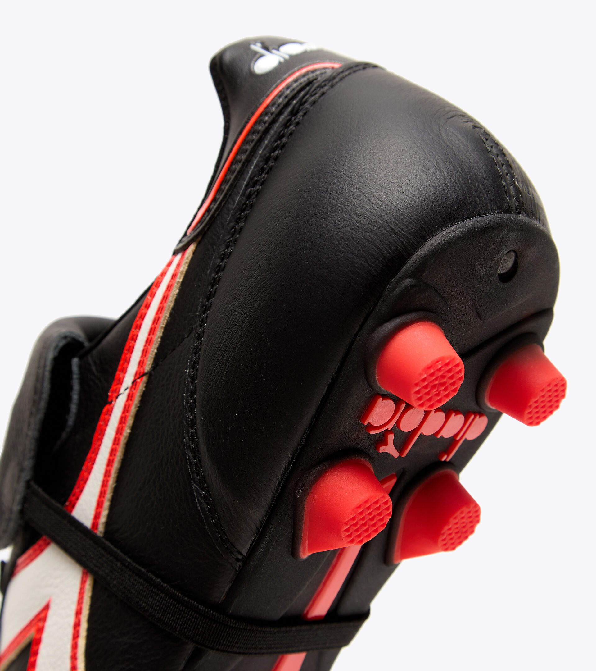Firm ground football boots - Made in Italy BRASIL ITALY LT+ MDPU BLACK/WHITE/FLUO RED - Diadora