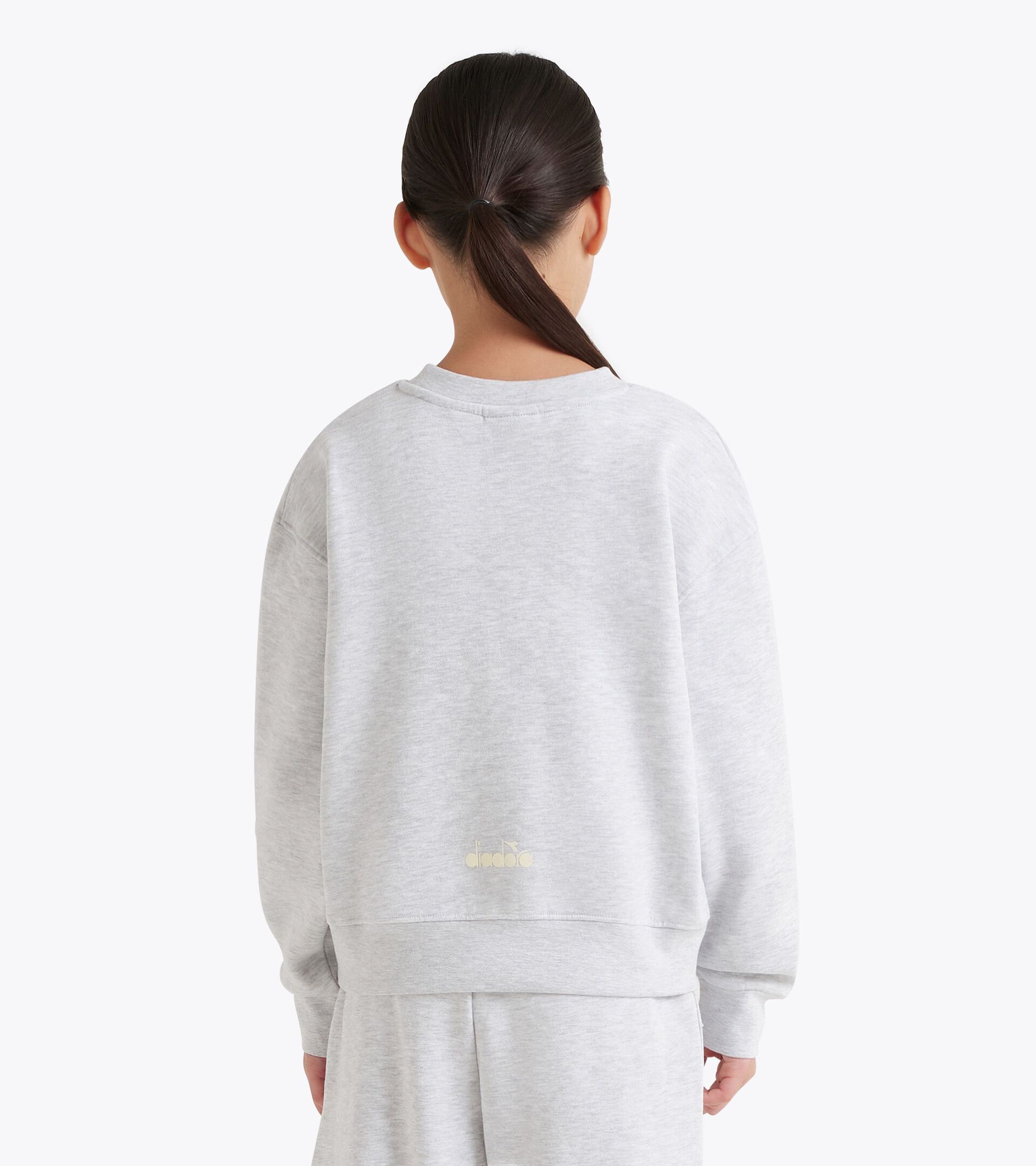 Sweatshirt - Girls JG. SWEATSHIRT RHINESTONE LIGHT MIDDLE GREY MELANGE - Diadora