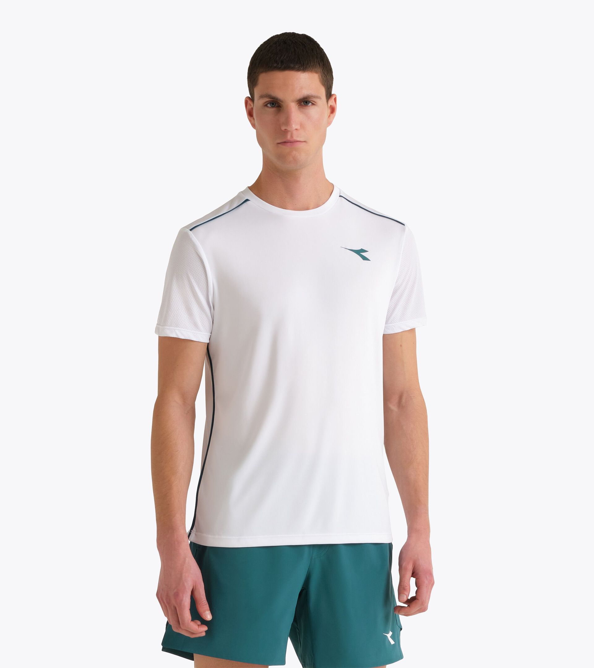 Tennis T-shirt - Men&rsquo;s SS T-SHIRT COURT OPTICAL WHITE - Diadora