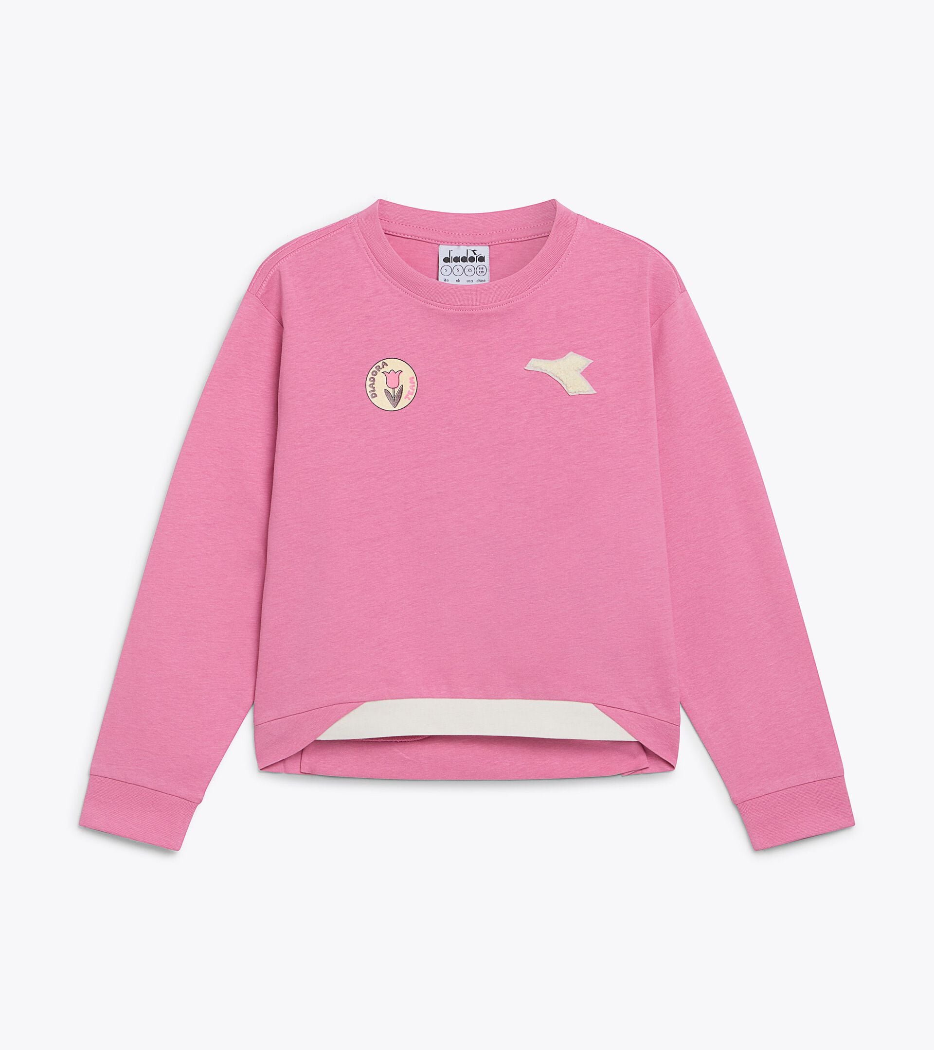 Long-sleeved T-shirt - Regular fit - Girls JG. T-SHIRT LS LOGO CASHMERE ROSE - Diadora