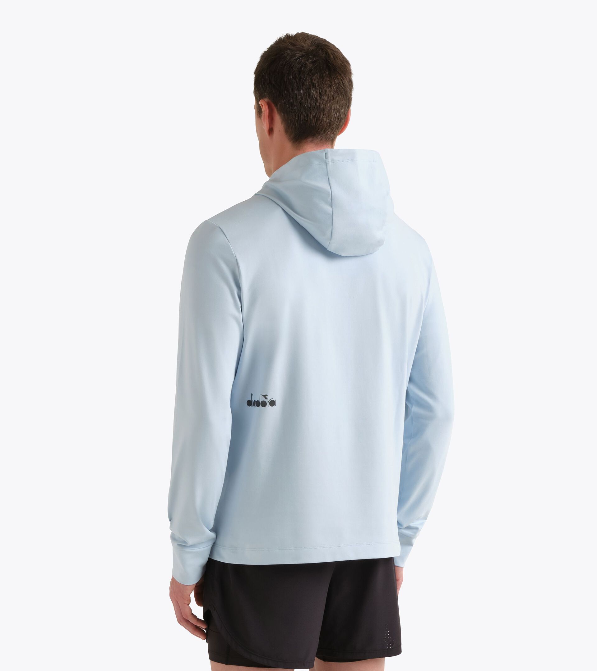 Post-workout jersey hoodie - Men&rsquo;s
 JERSEY PULLOVER HOODIE RUN CREW SKYRIDE - Diadora