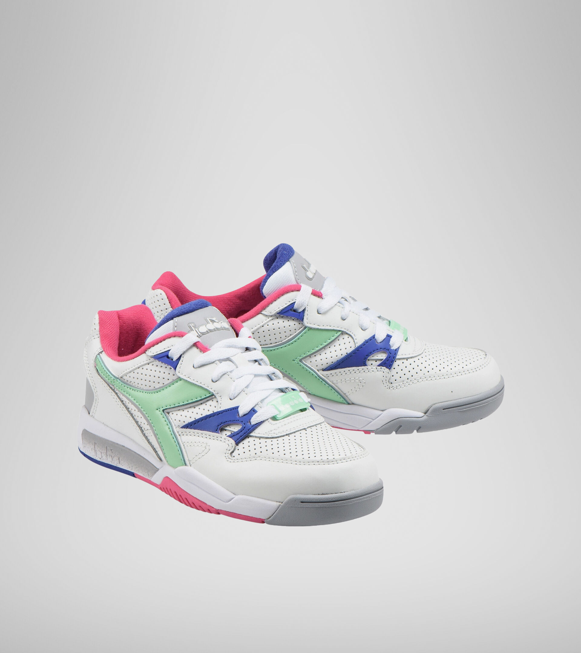 Double Action technology trainer - Women REBOUND ACE WN WHITE/GREEN ASH - Diadora