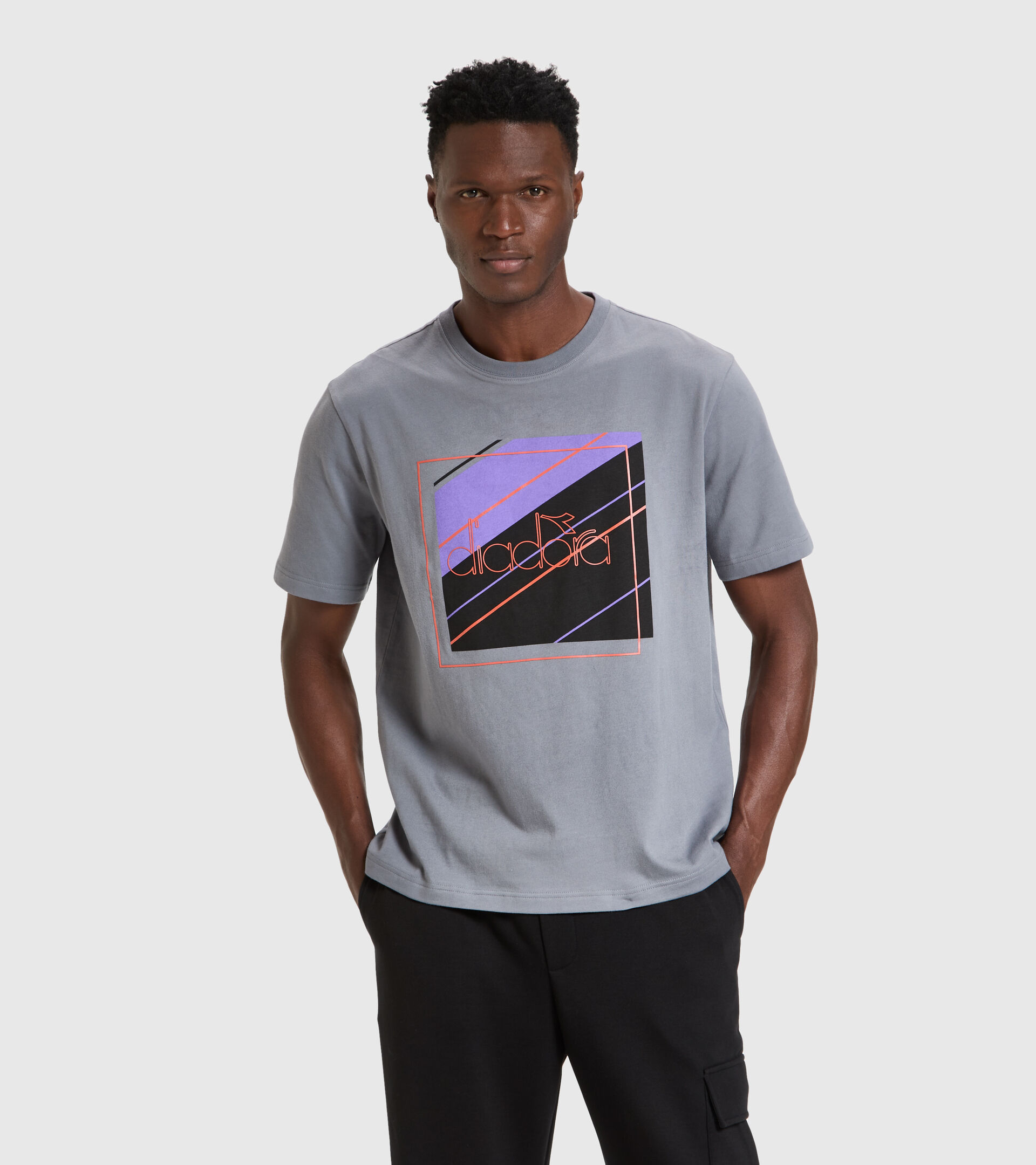 T-shirt - Men T-SHIRT SS 5PALLLE URBANITY STEEL GRAY - Diadora
