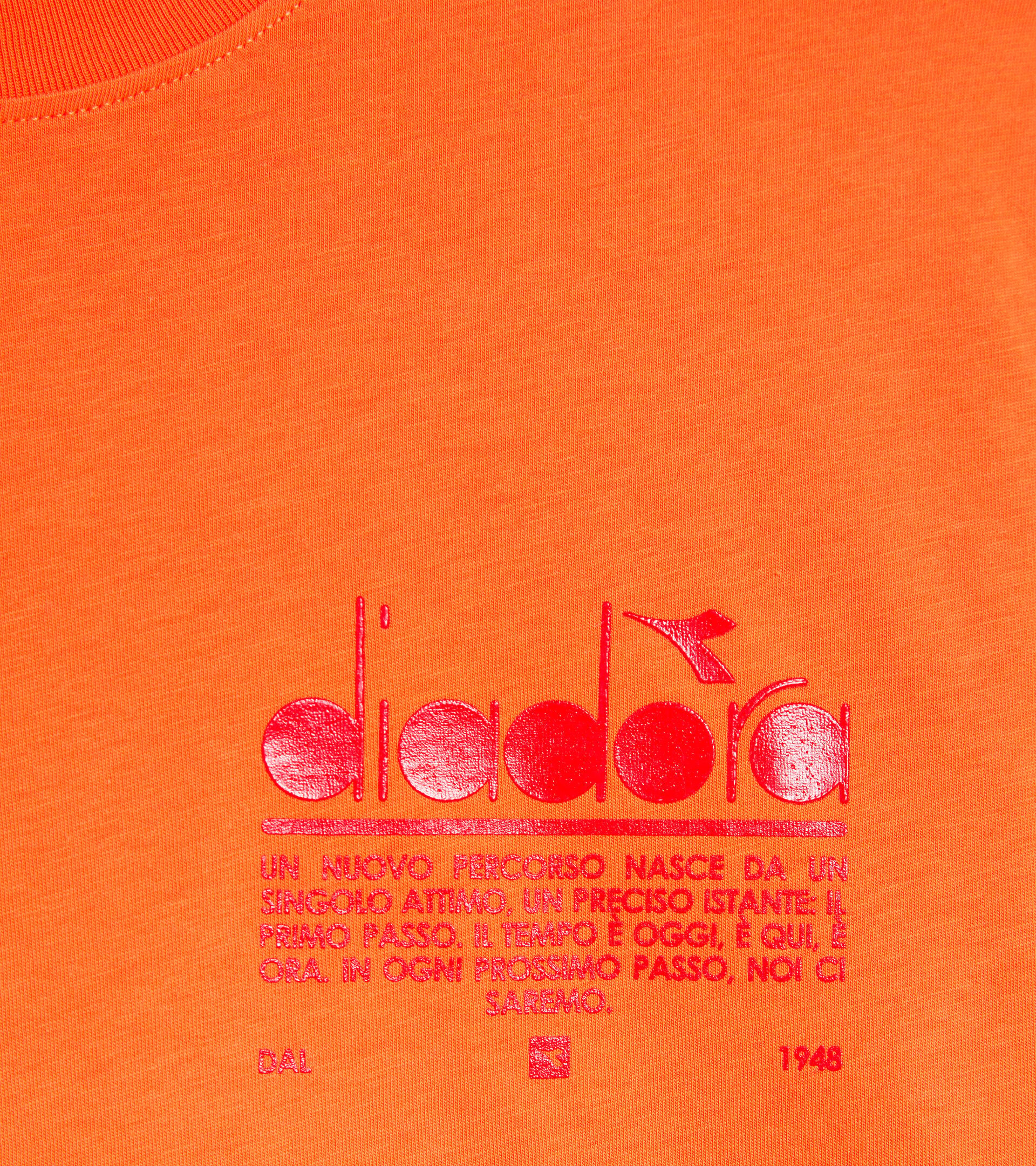 Cotton t-shirt - Unisex T-SHIRT SS MANIFESTO VERMILLION ORANGE - Diadora