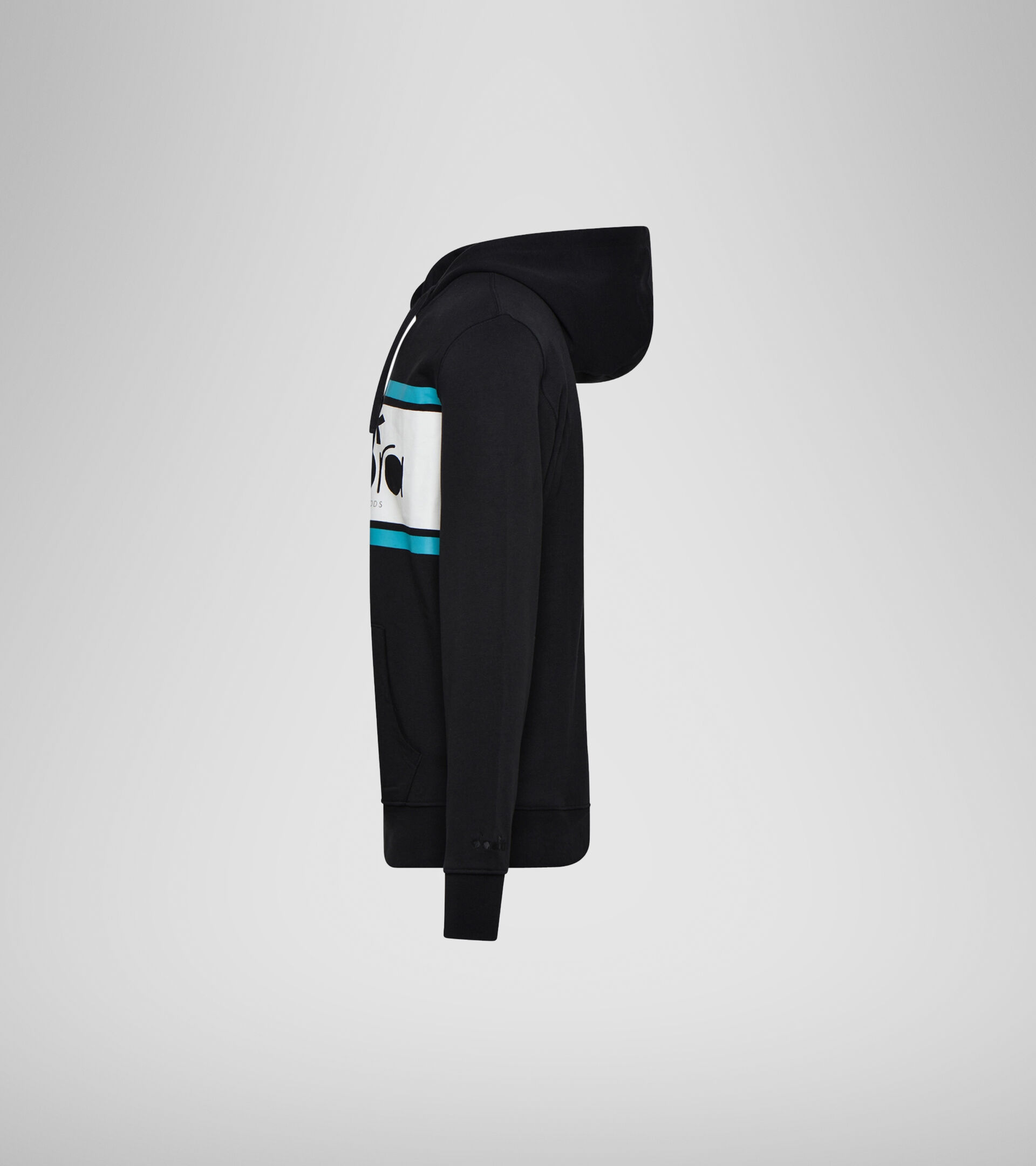 Hooded sweatshirt - Unisex HOODIE SPECTRA BLACK/ACQUA GREEN/WHITE MILK - Diadora