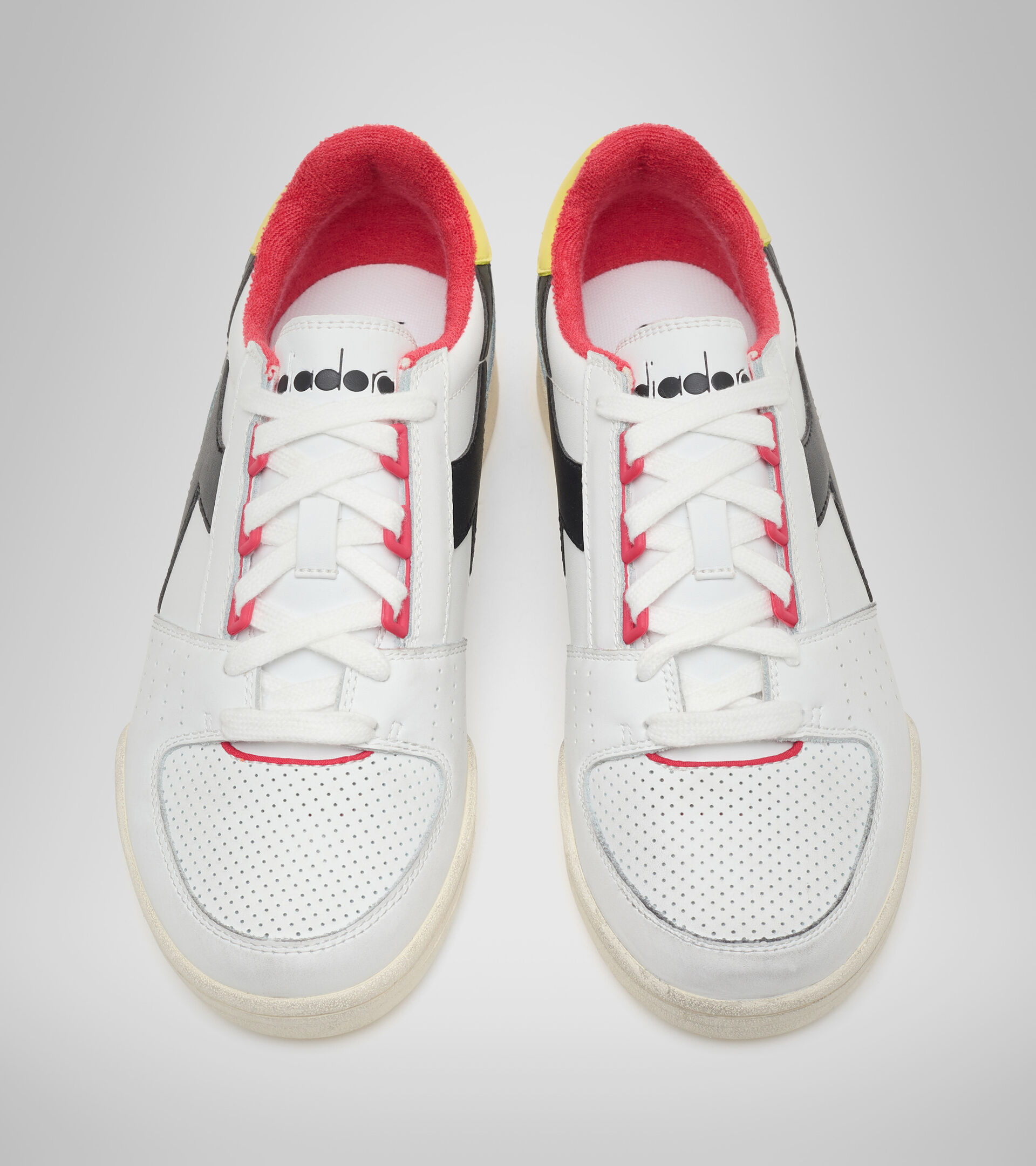 Sports shoes - Men  DAVIS LEATHER WHITE/BLACK/LIMELIGHT - Diadora