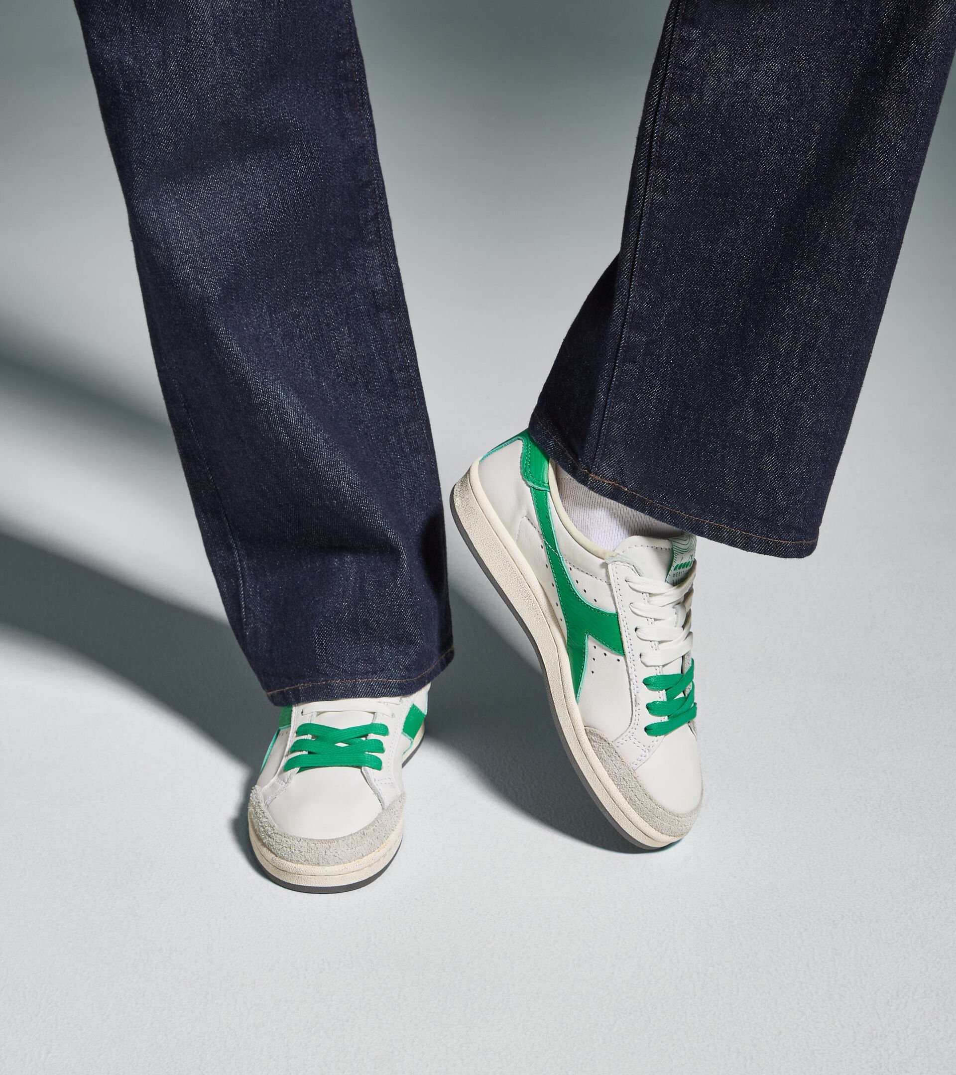 Heritage sneaker made from leather - All-gender PRESTIGE USED WHITE/PEAS CREAM - Diadora