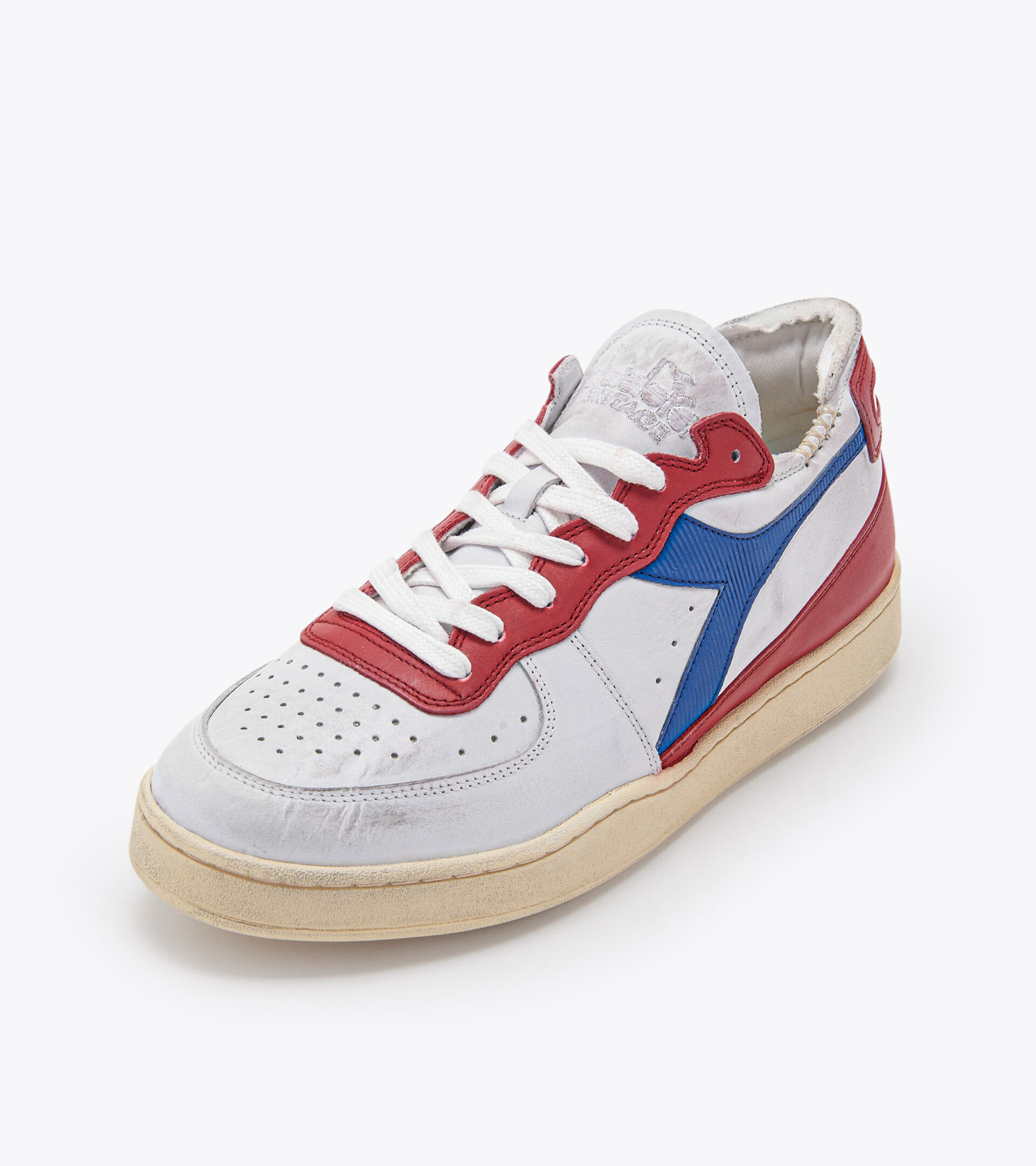 Heritage shoe - Unisex MI BASKET ROW CUT WHITE/POMPEIAN RED - Diadora