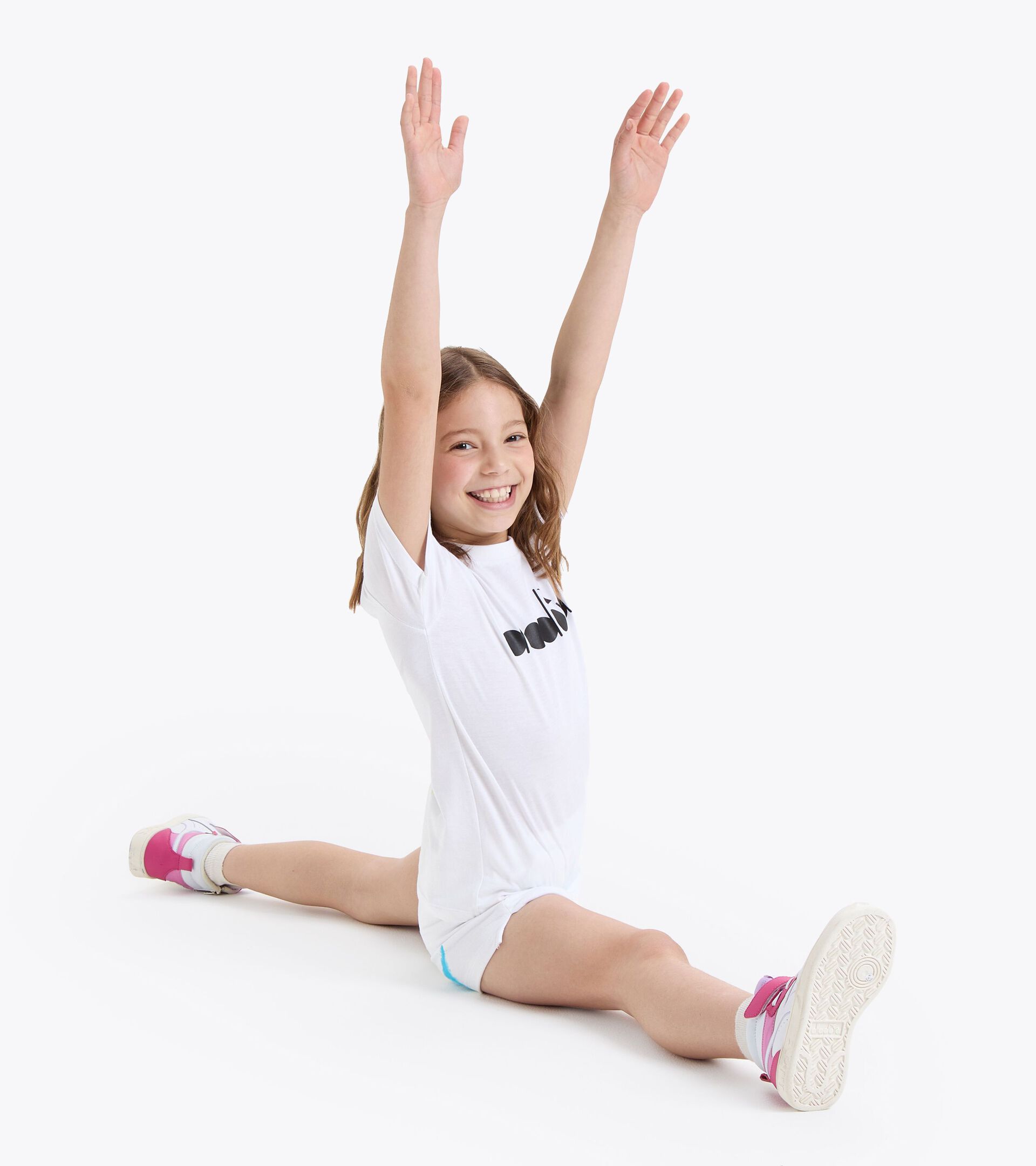 T-shirt en coton - Fille JG.T-SHIRT SS WATER COLOR BLANC PAPYRUS - Diadora