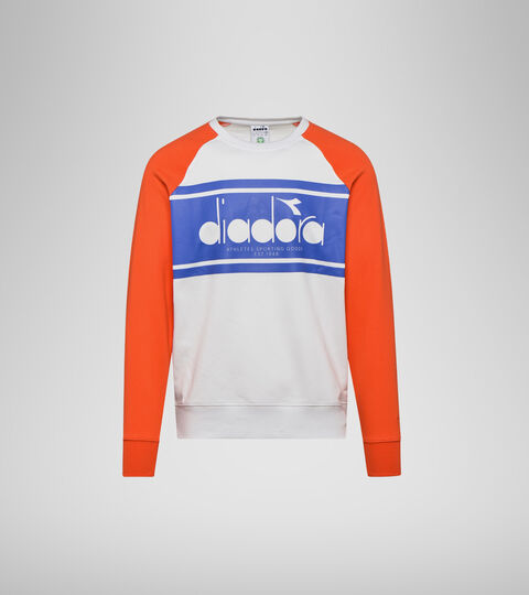 Apparel Sportswear UOMO SWEATSHIRT CREW SPECTRA ARANCIATA/BIANCO LATTE Diadora