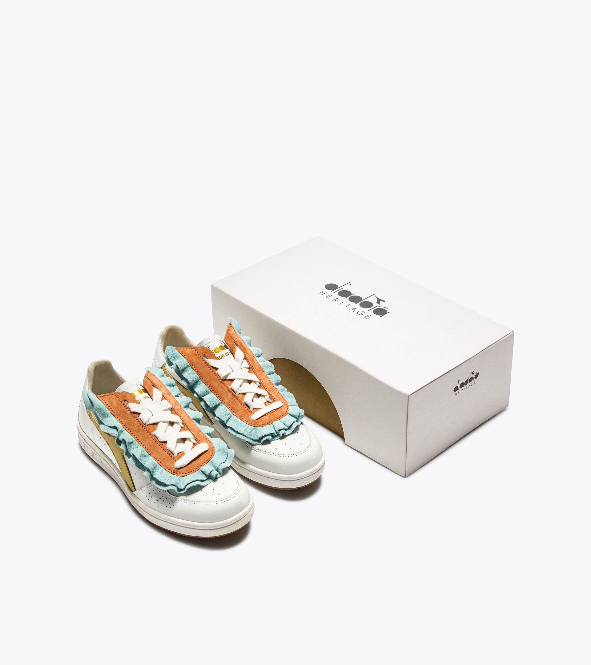 Sneaker Heritage aus Leder - Damen B.ELITE ROUGE WN BIANCO/ARANCIO - Diadora