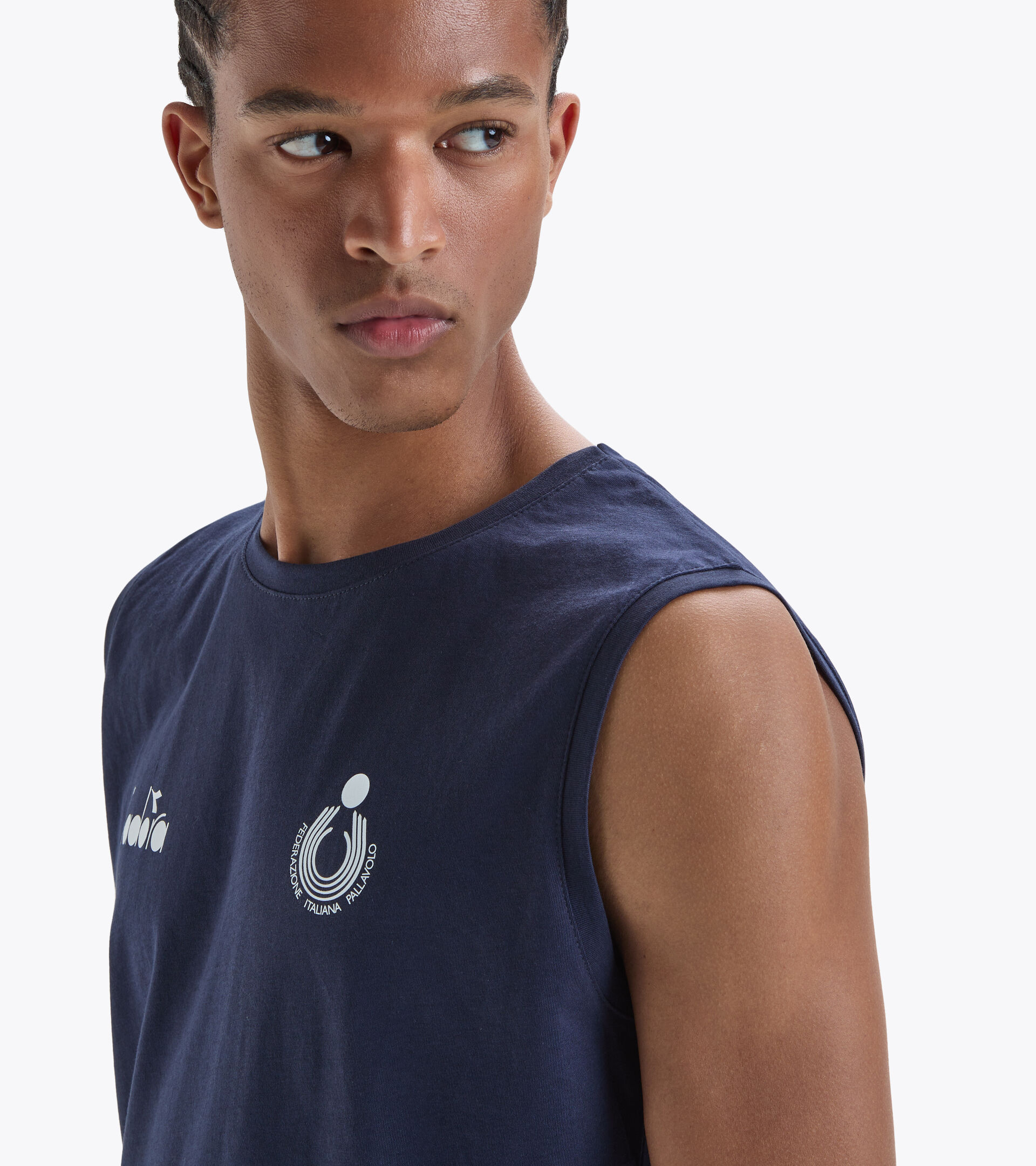 Sleeveless shirt Men - Italy National Volleyball Team SLEEVELESS ALLENAMENTO UOMO BV ITALIA NAVY BLAZER - Diadora