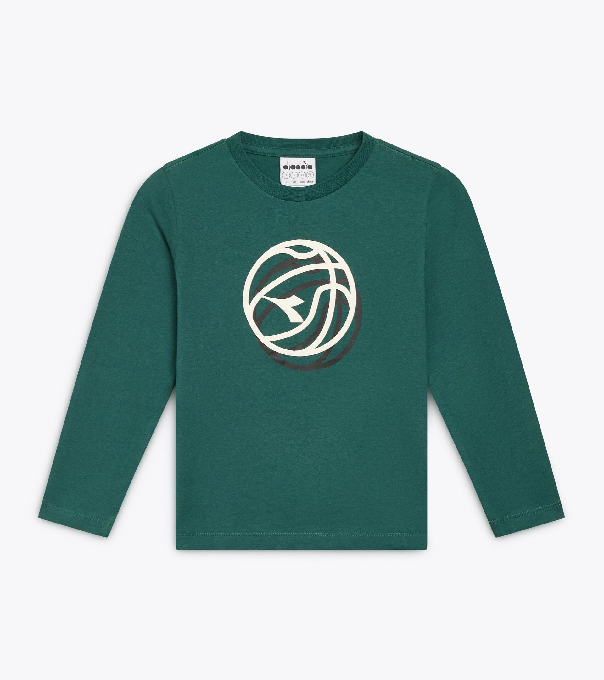 T-shirt en coton à manches longues - Ado garçon
 JB. T-SHIRT LS LOGO RAIN FOREST - Diadora