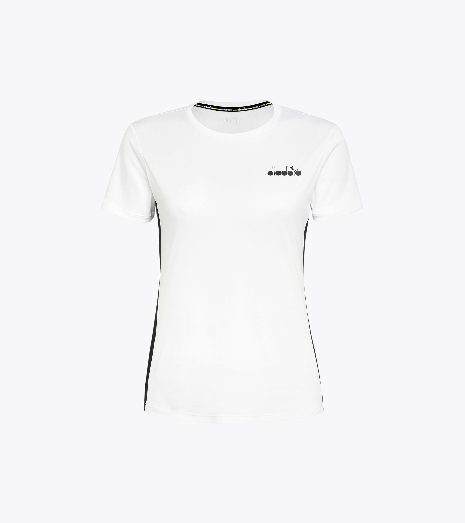 Tennis-T-Shirt - Damen L. SS T-SHIRT STRAHLENDE WEISS/SCHWARZ - Diadora