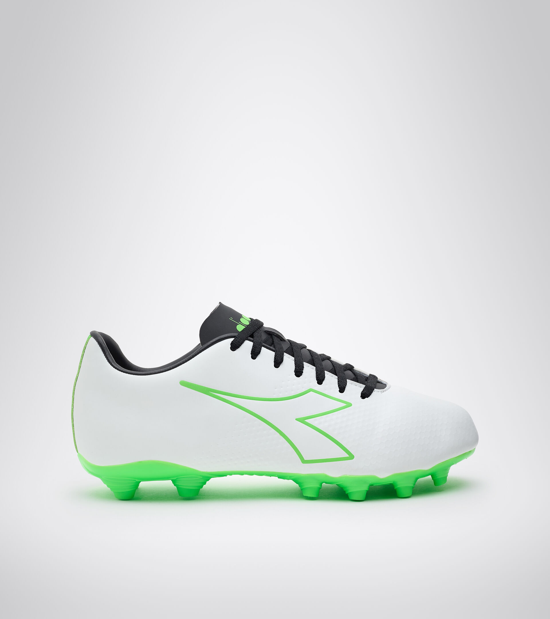 Firm ground football boots PICHICHI 4 MG14 WHITE/GREEN FLUO/BLACK - Diadora