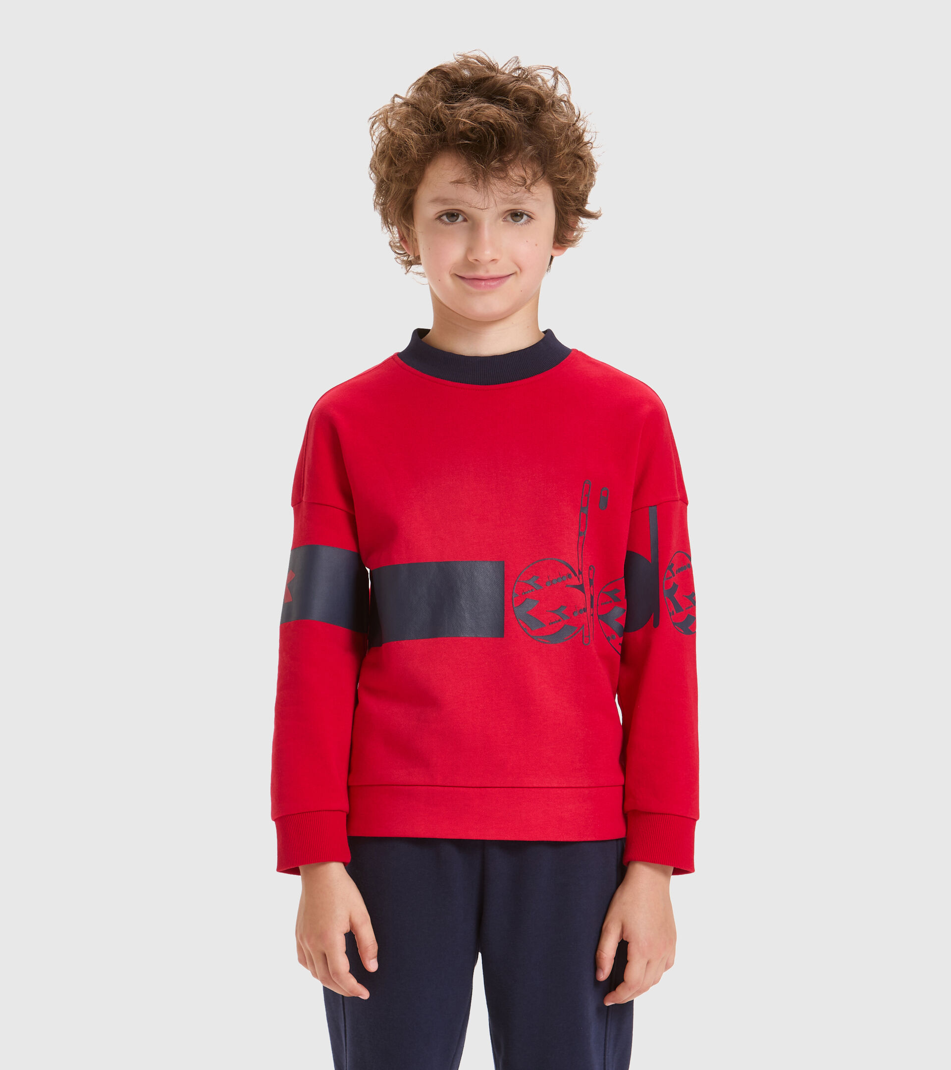 Crew-neck sweatshirt - Kids JB.SWEATSHIRT CREW HOOPLA TANGO RED - Diadora