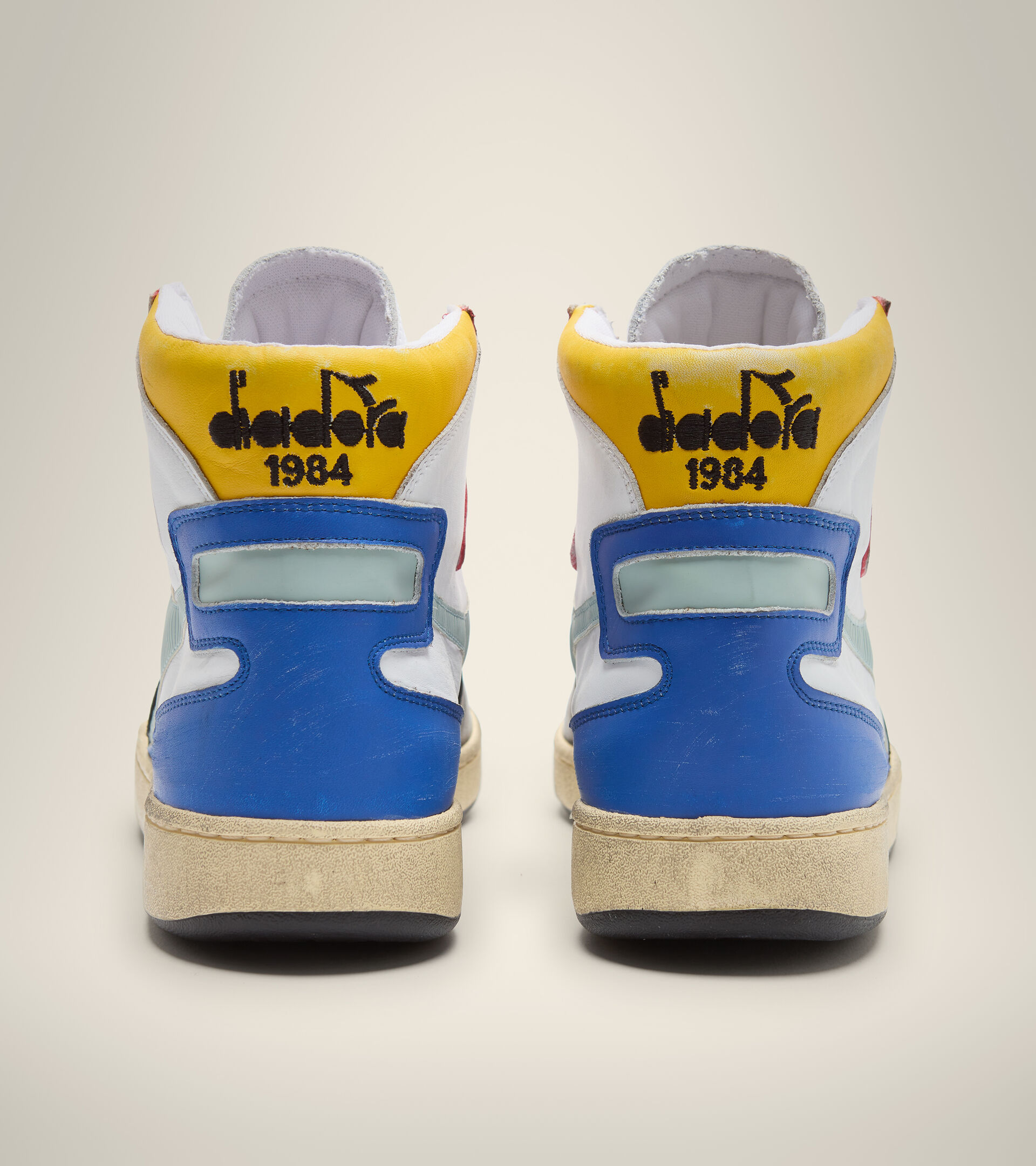Heritage shoe - Unisex MI BASKET USED WHITE/PRINCESS BLUE/BLACK - Diadora