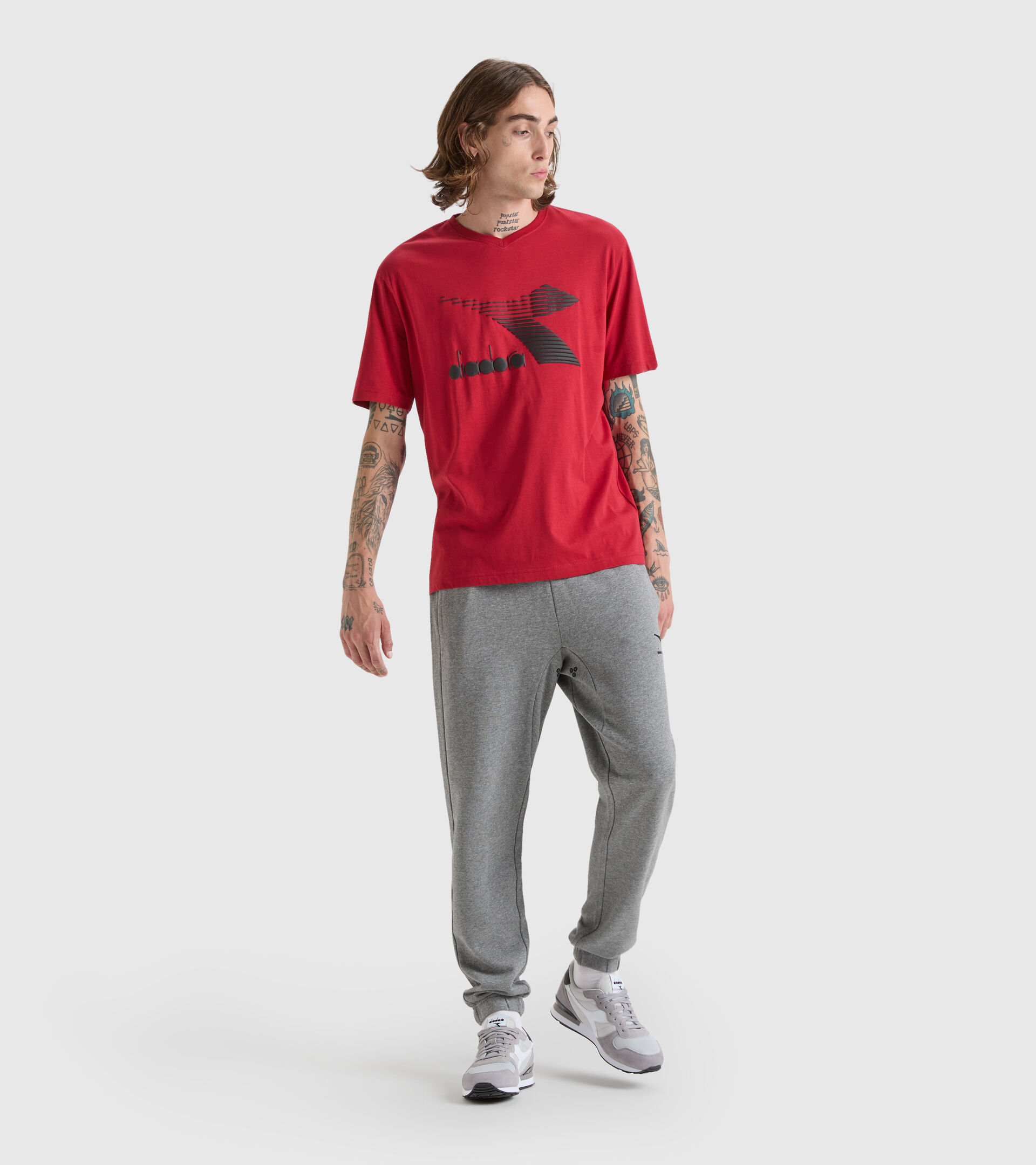 Camiseta de algodón - Hombre T-SHIRT SS DRIFT ROJO SALVIA - Diadora