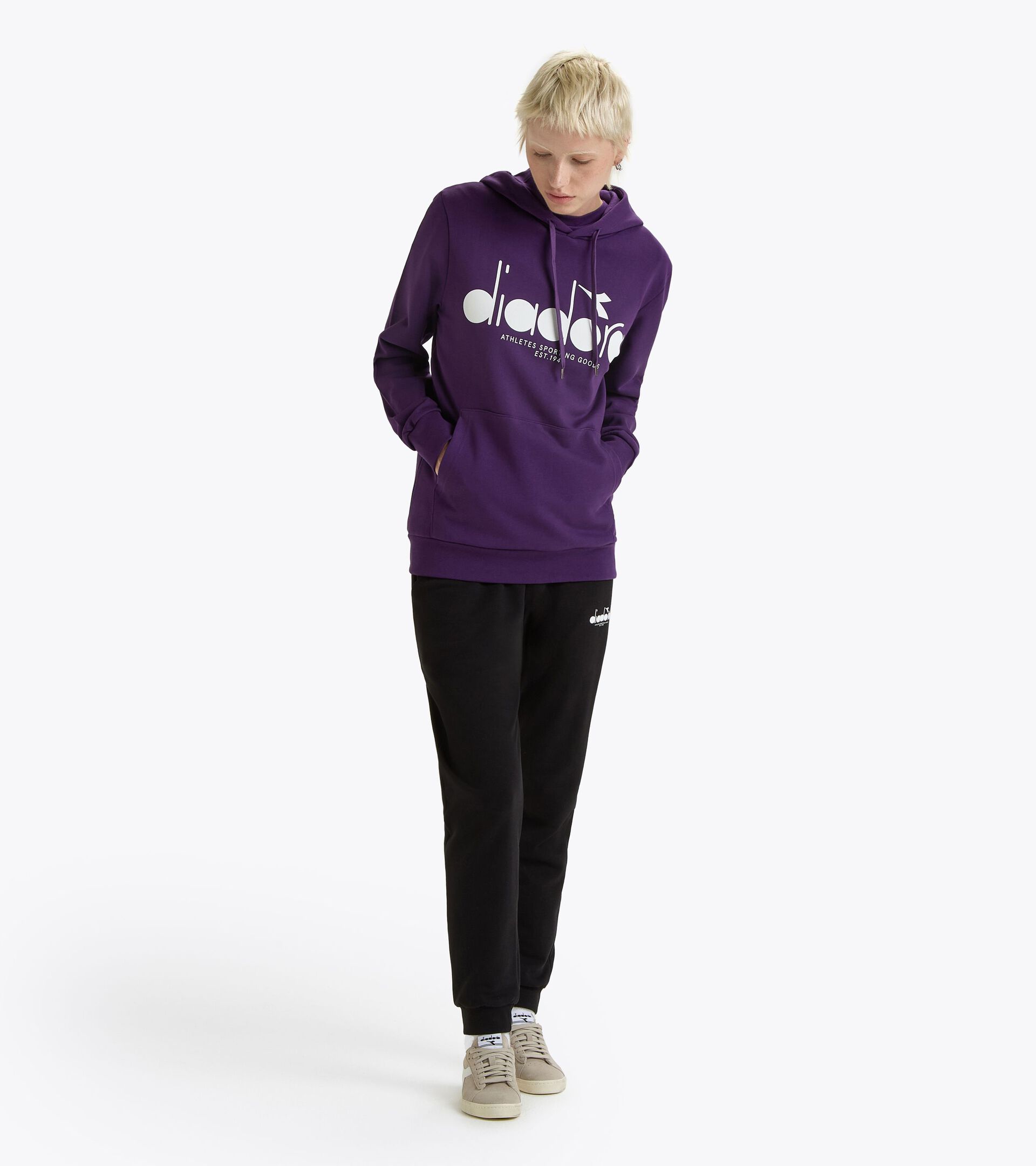Color block hoodie - All-Gender HOODIE LOGO VIOLET JEWEL - Diadora