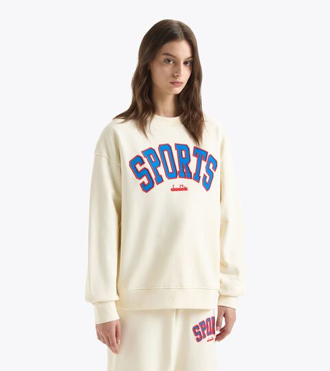 Sweat-shirt ras de cou - Made in Italy - Gender Neutral SWEATSHIRT CREW LEGACY BLANCHE VANILLE GLACE - Diadora