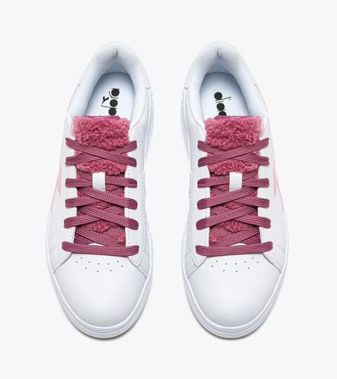 GAME STEP P GS FLUFFY, WHITE/RED VIOLET Sports shoes - Girls - 8-16 years GAME STEP P GS FLUFFY WHITE/RED VIOLET - Diadora