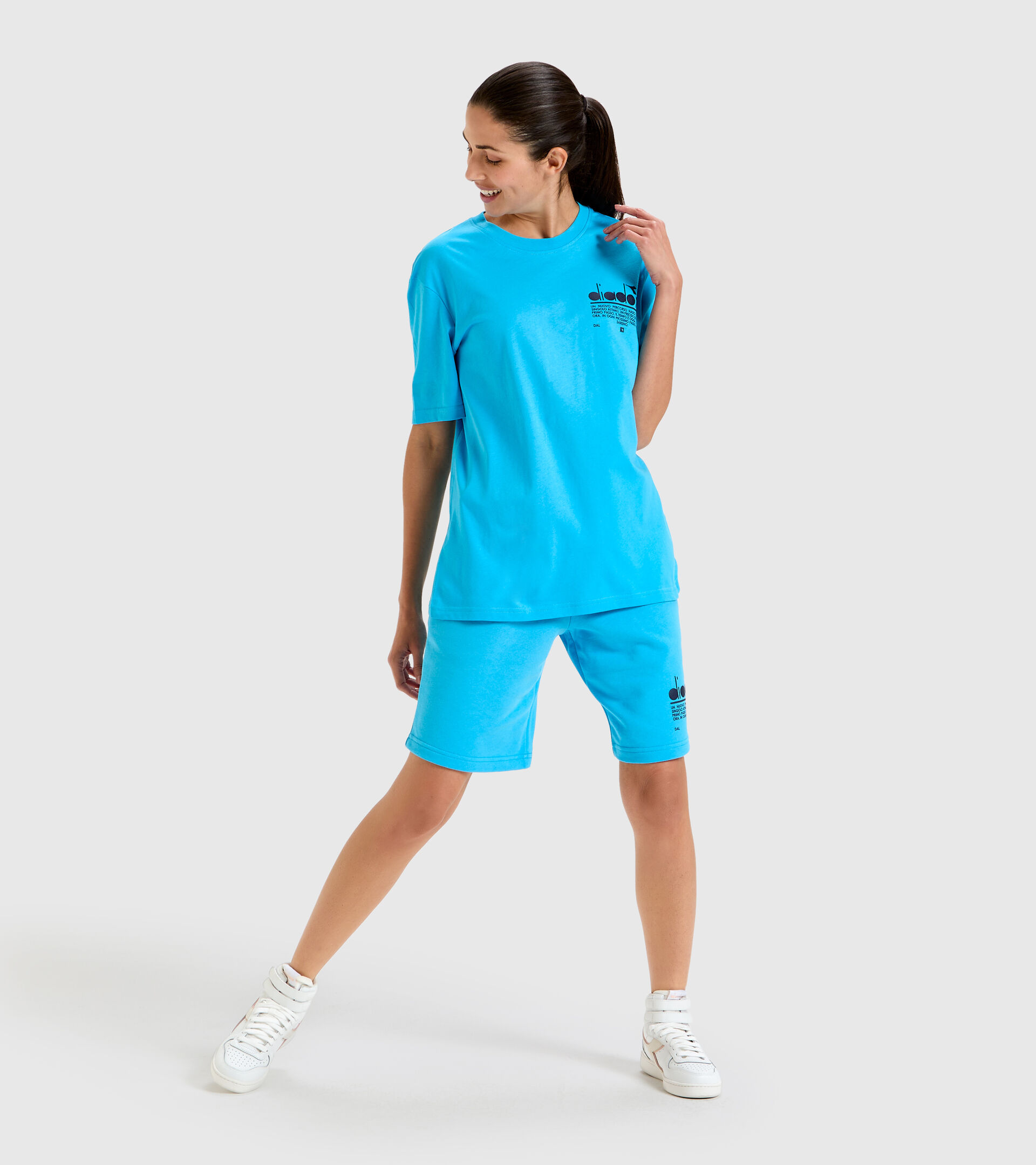 Organic cotton t-shirt - Unisex T-SHIRT SS MANIFESTO SKY BLUE INTENSE - Diadora
