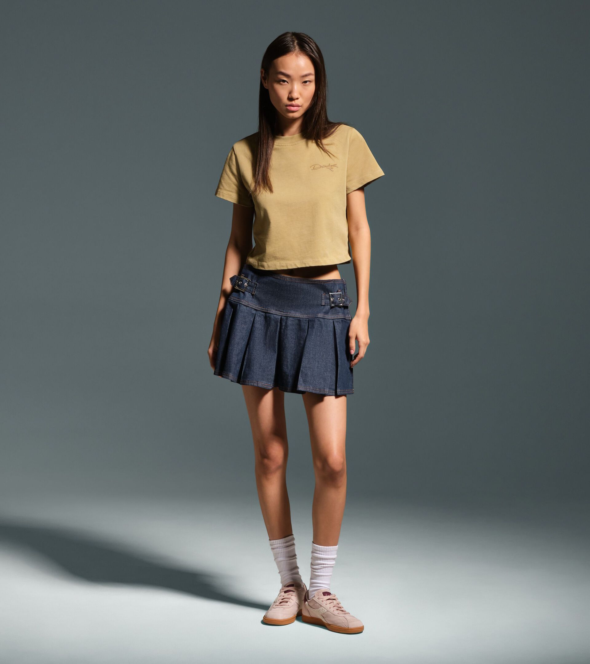 Retro-inspired Cotton T-shirt - Slim Fit - Women&rsquo;s
 L. T-SHIRT SS AVENUE LAB II GREEN KHAKI - Diadora