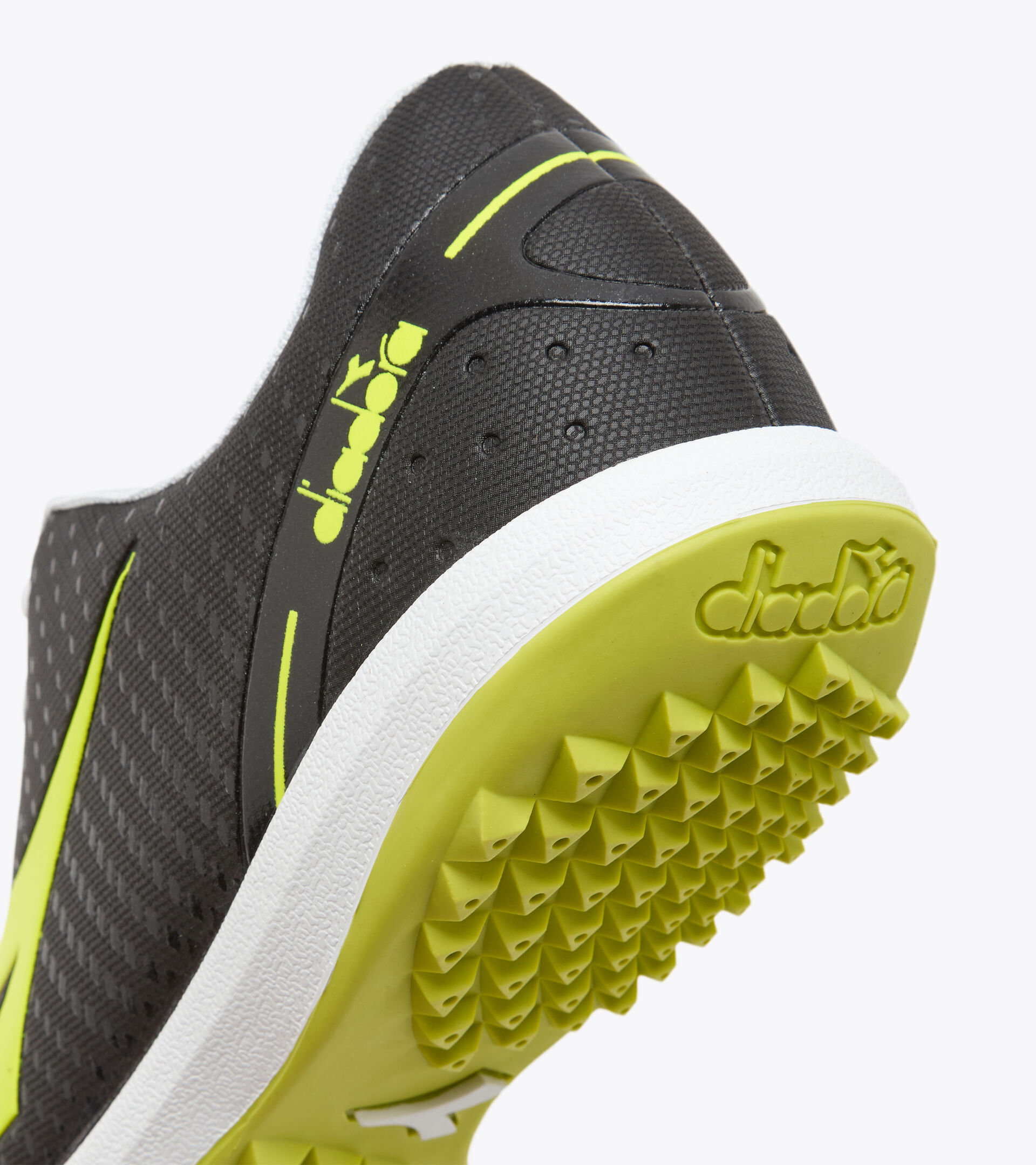 Futsal boot - Specific outsole for synthetic/hard ground PICHICHI 5 TFR BLACK/YELLOW FL DD/WHITE - Diadora