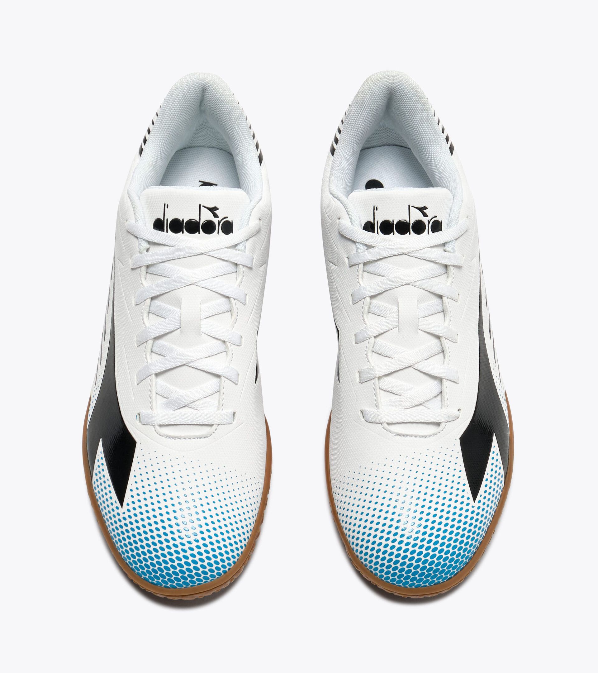 Indoor court calcio boots - Men&rsquo;s PICHICHI 8 IDR WHITE/BLACK/BLUE FLUO - Diadora