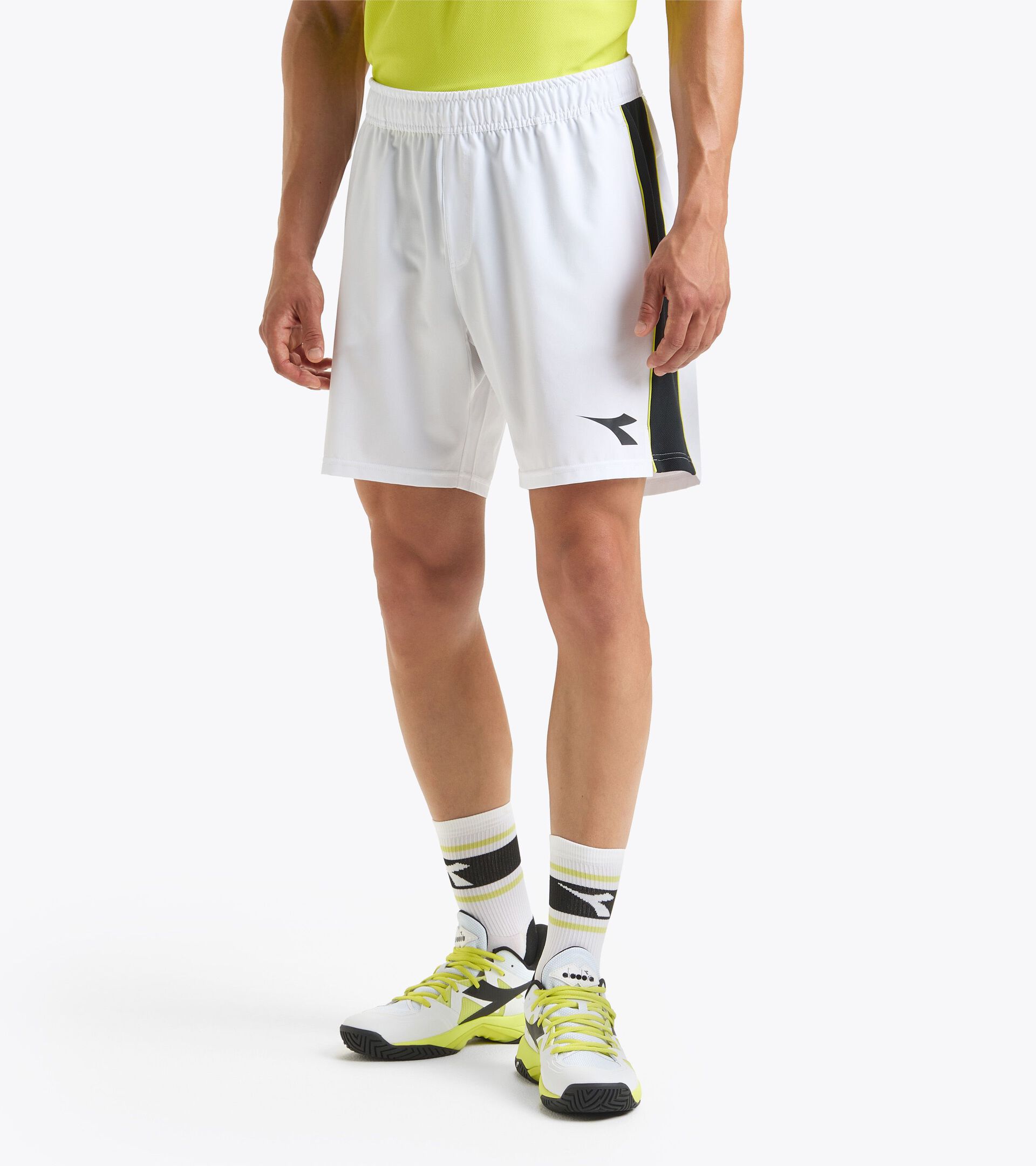 Tennis shorts - Men BERMUDA ICON OPTICAL WHITE/BLACK - Diadora