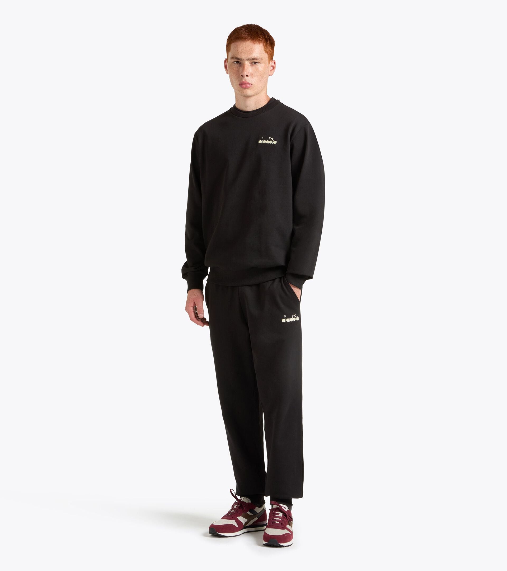 Jersey Sweatshirt - Regular fit - Men&rsquo;s LOGO CREW SWEATSHIRT (FT) BLACK - Diadora