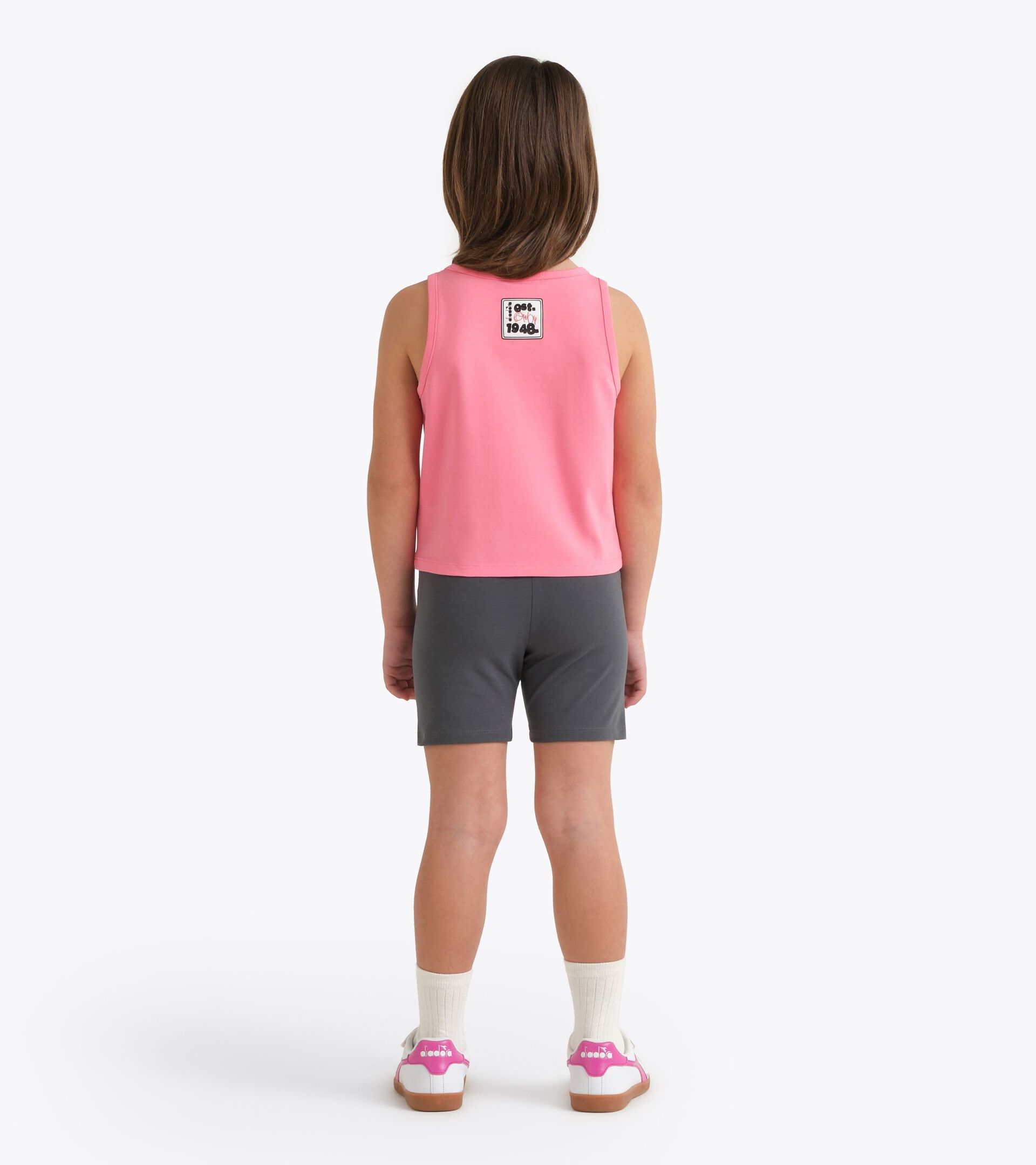 Ensemble de sport - D&eacute;bardeur et short - Fille JG. SET ESS. SPORTS SL ROSE CITRON PRESSE - Diadora
