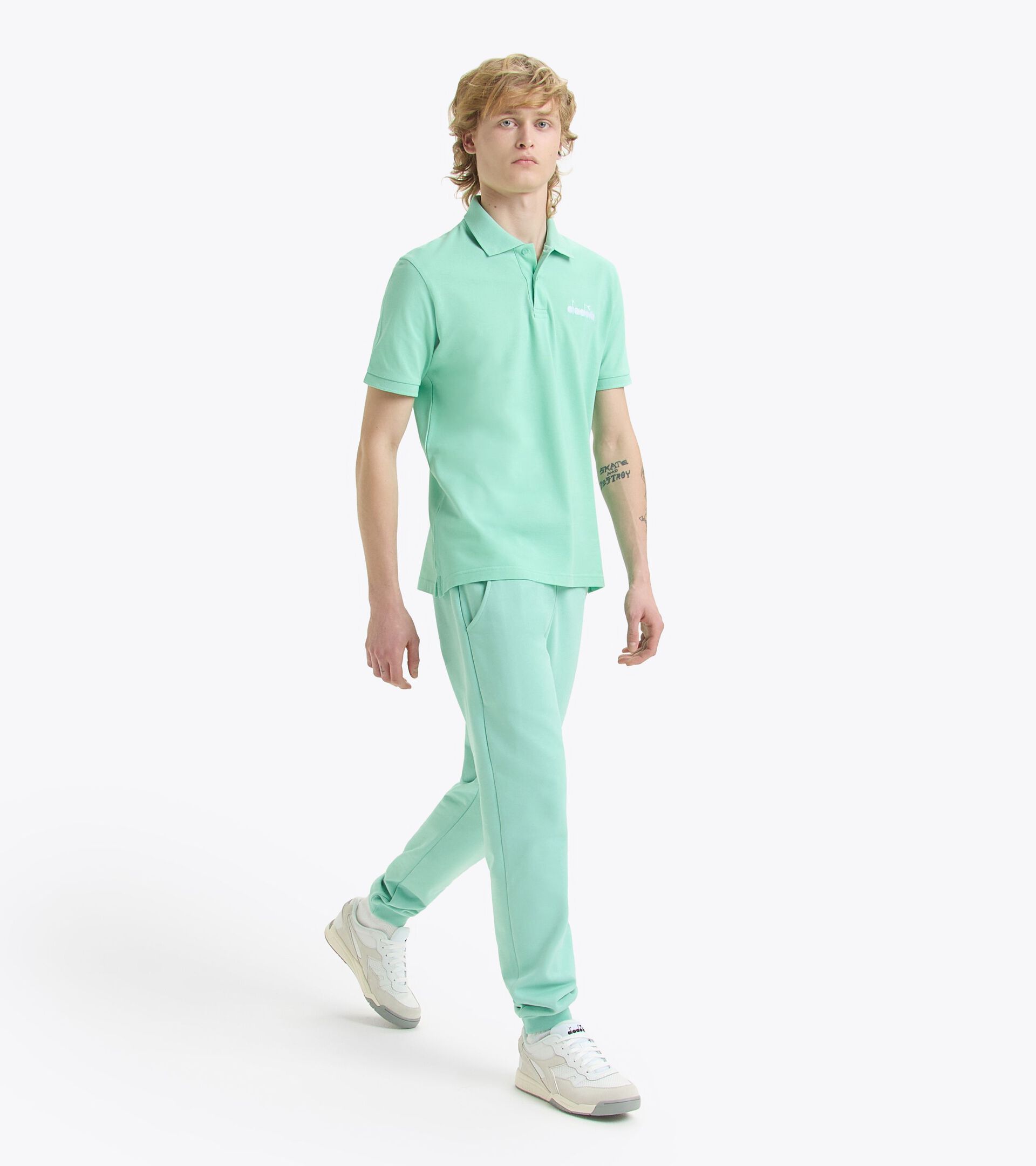 Sporty polo shirt - Made in Italy - Gender Neutral POLO SS LOGO NEON GREEN - Diadora