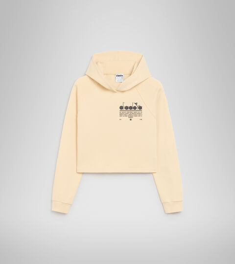L. HOODIE CROP MANIFESTO, NAVAJO BEIGE Cotton hooded sweatshirt - Women’s L. HOODIE CROP MANIFESTO NAVAJO BEIGE - Diadora