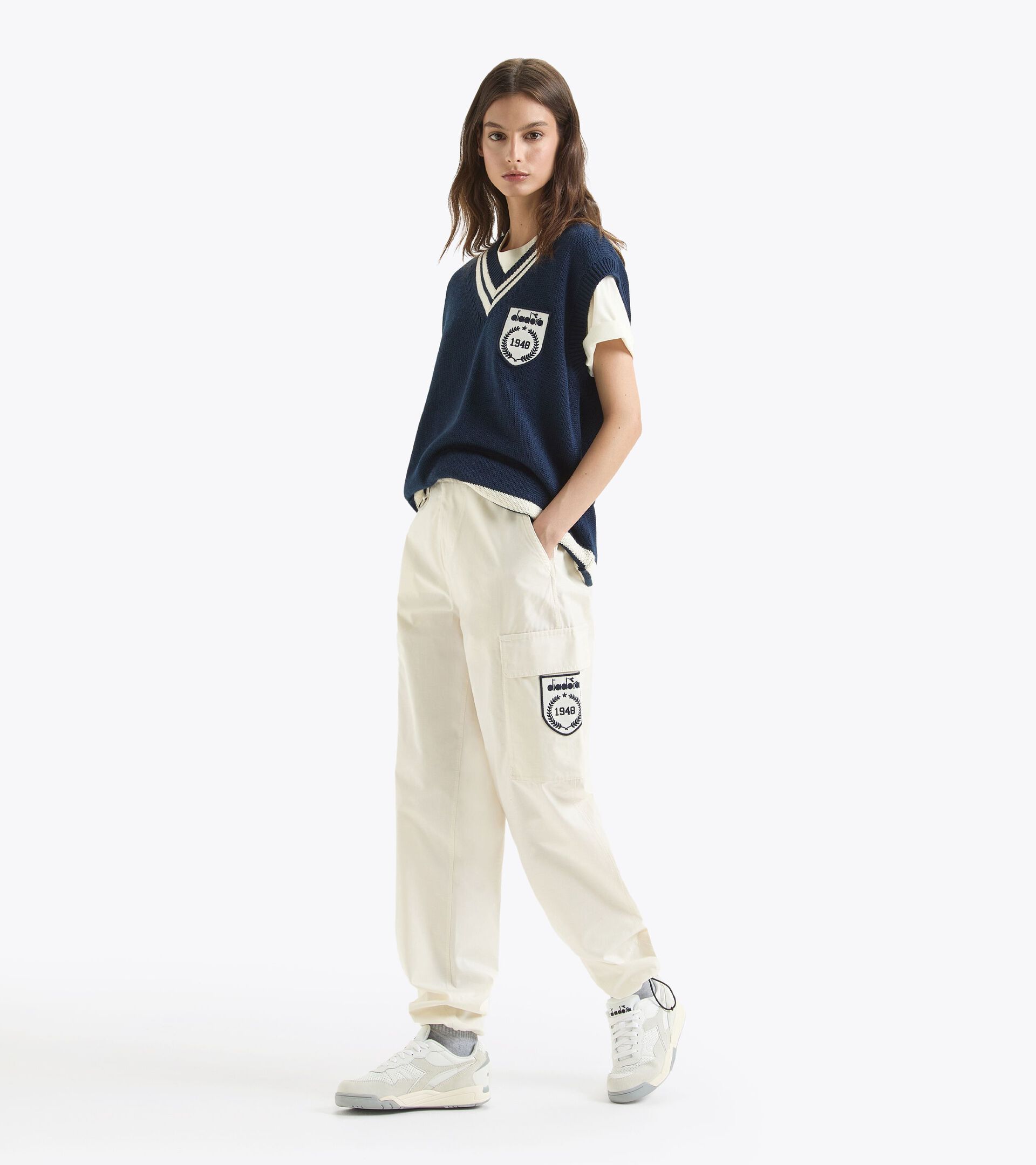 Workwear sporty pants - Made in Italy - Gender Neutral PANT LEGACY BUTTER WHITE - Diadora