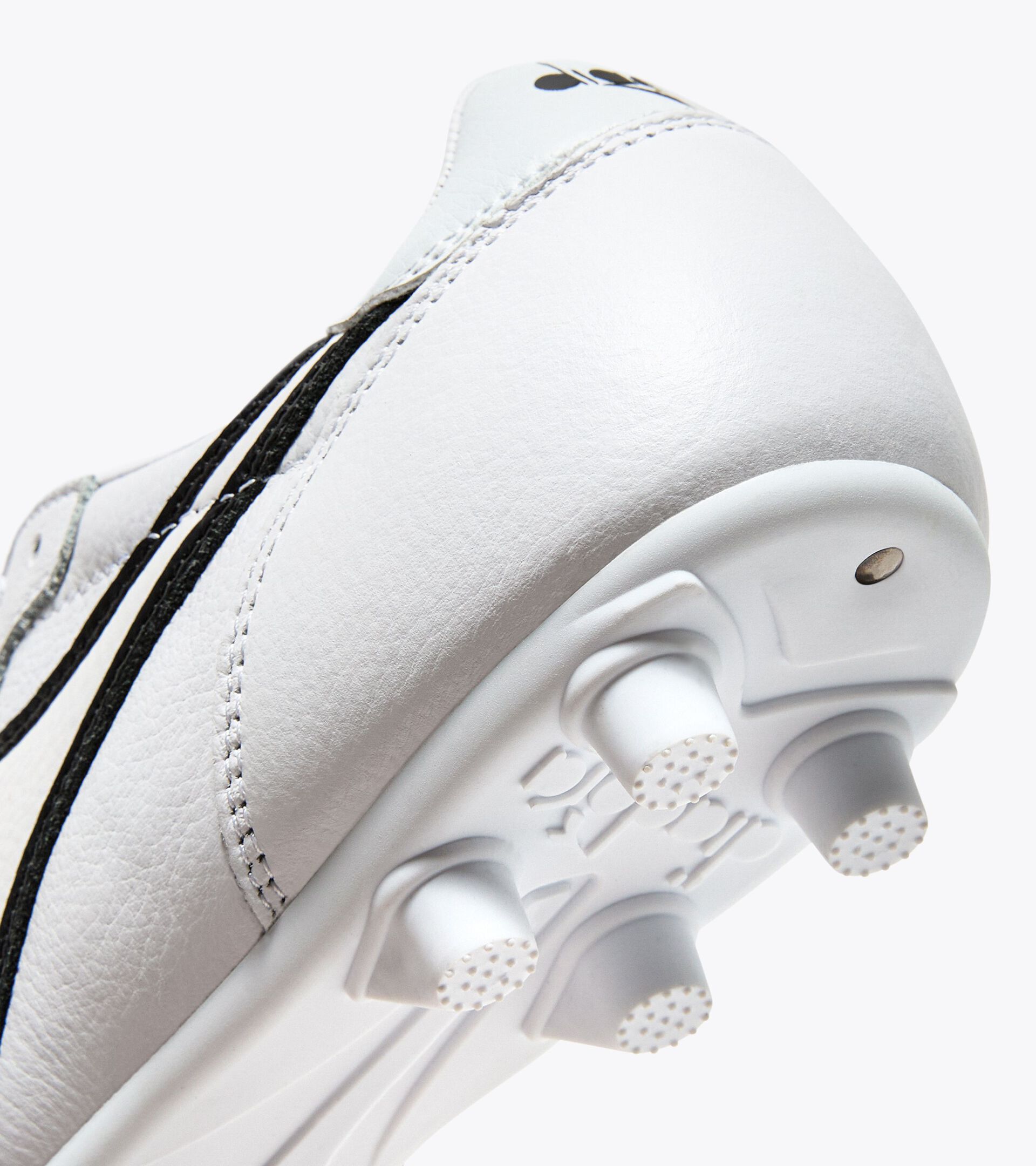 Leather calcio boots for firm ground - Men's BRASIL LT+ MDPU WHITE/BLACK - Diadora