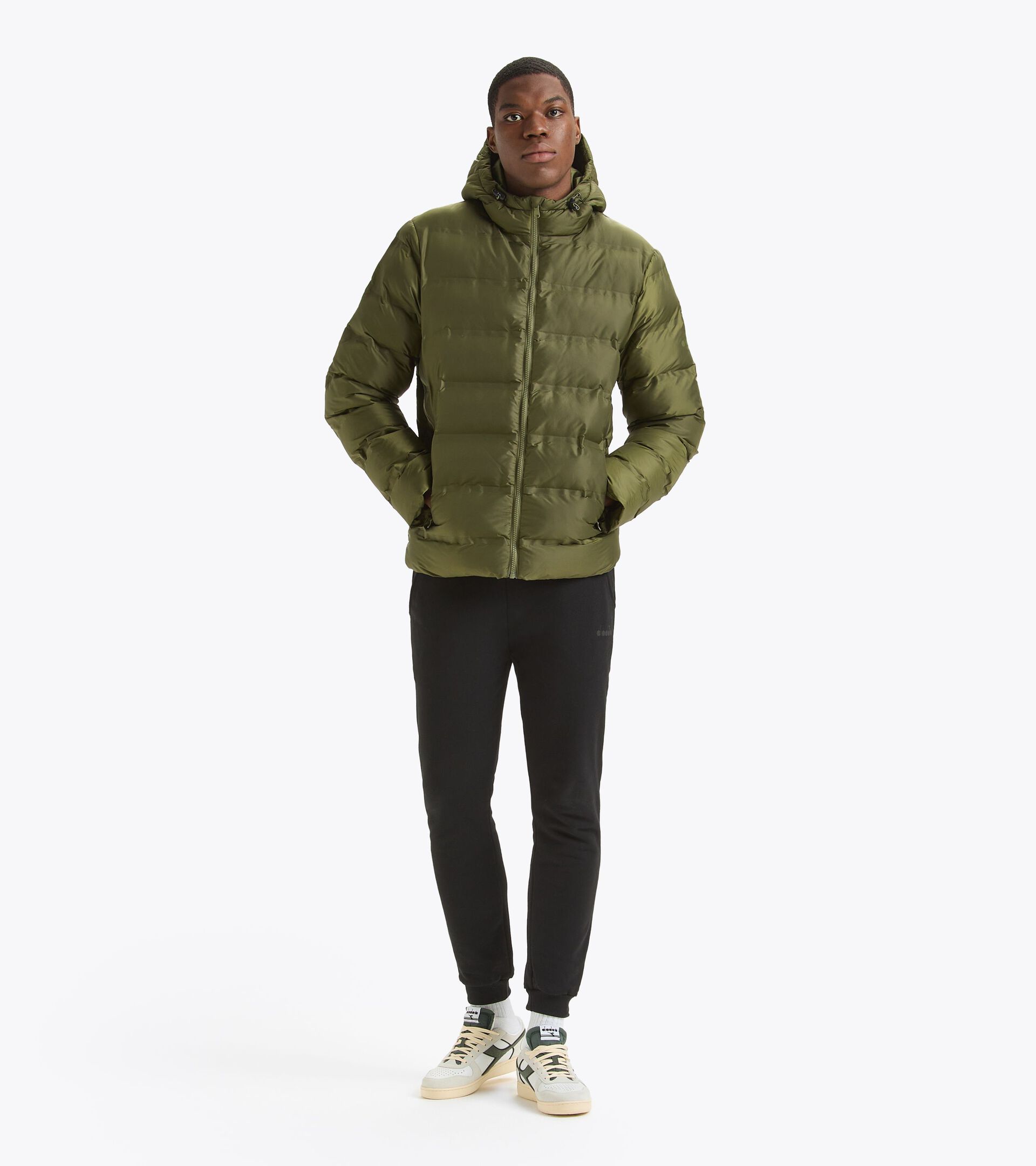 Giacca imbottita - Uomo HOODIE INSULATED JACKET VERDE MUSCHIO INVERNALE - Diadora