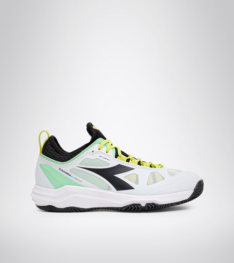 Scarpa da tennis per terreni in terra rossa - Donna SPEED BLUSHIELD FLY 3 + W CLAY BIANCO/NERO/VERDE FRASSINO - Diadora