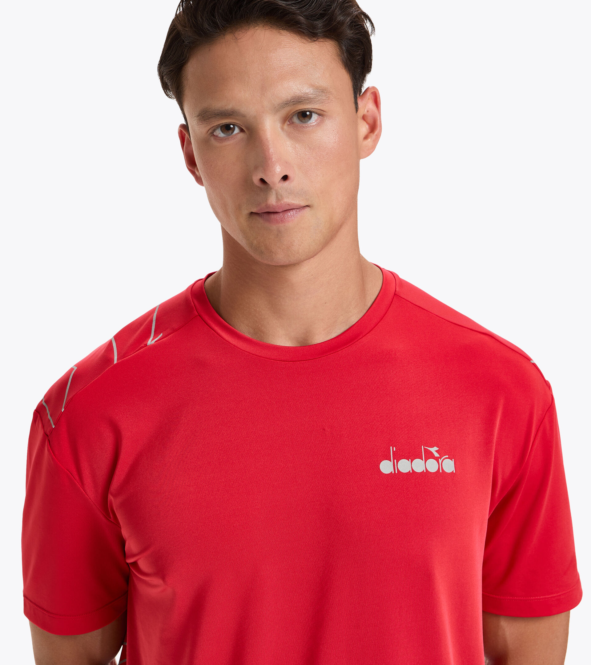 Camiseta para correr - Hombre SS T-SHIRT BE ONE TECH ROJO LICEOS - Diadora