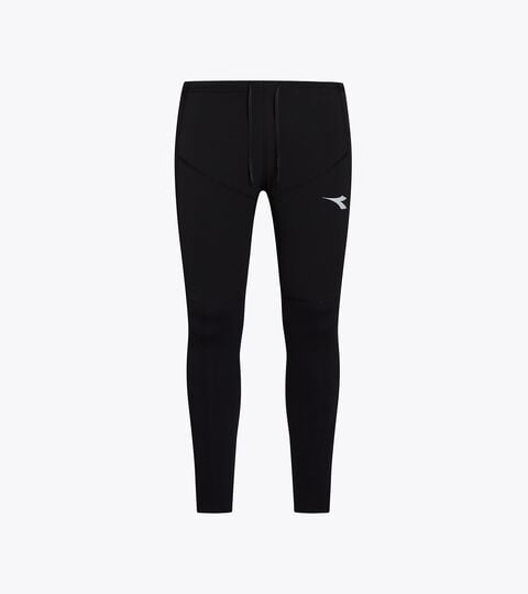 Thermoregulating Leggings with FIBRAZERO Yarns - Running Winter Protection - Men&rsquo;s RUN TIGHTS WINTER FIBRAZERO BLACK - Diadora